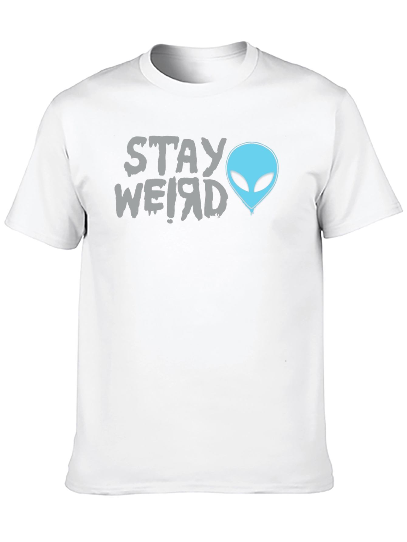 Black Stay Weird Alien Graphic Tee - Black Cotton T-Shirt view 10