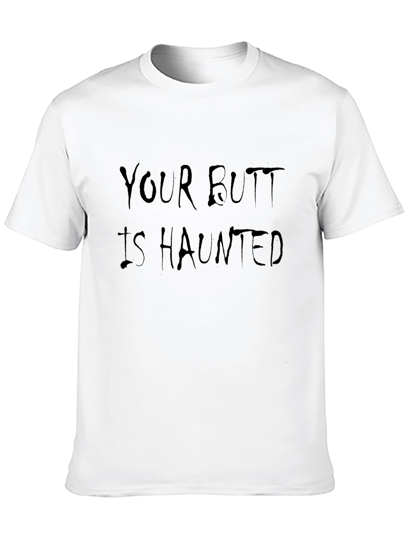 Black Haunted Butt T-Shirt - Novelty Halloween Tee view 10