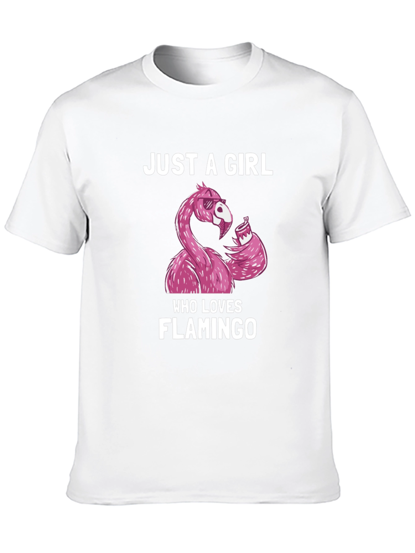 Black Just A Girl Who Loves Flamingo T-Shirt view 10