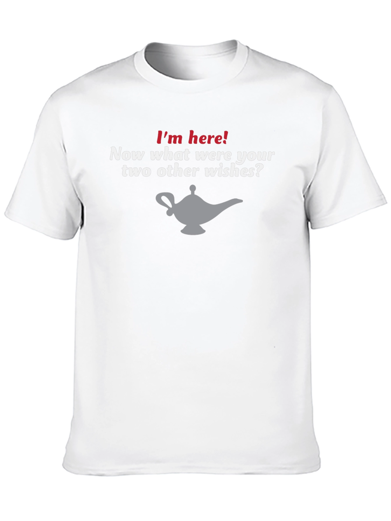 Black I'm Here! Genie Lamp Novelty Graphic T-Shirt view 10