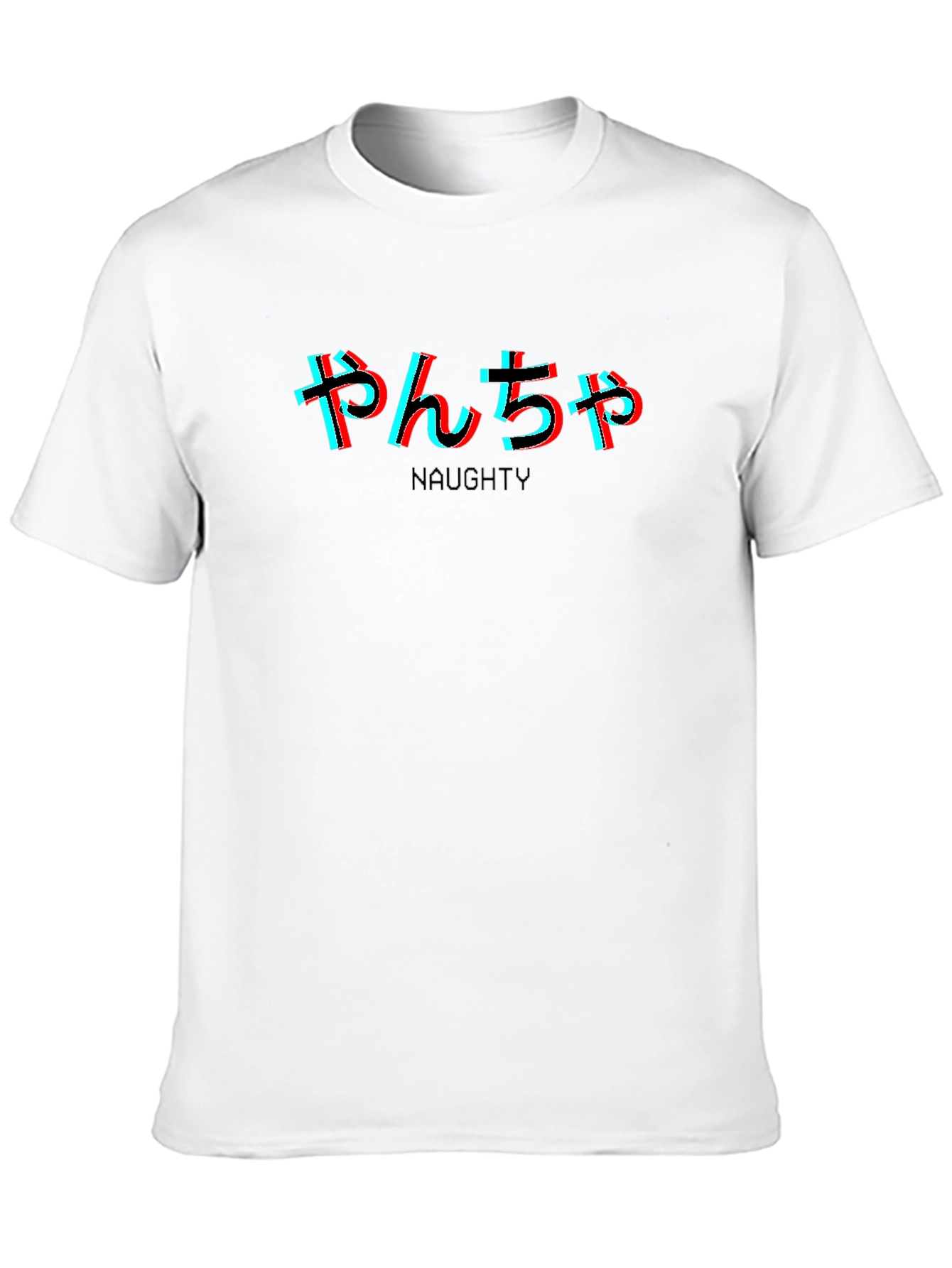 Black Naughty Japanese Text Black T-Shirt view 10