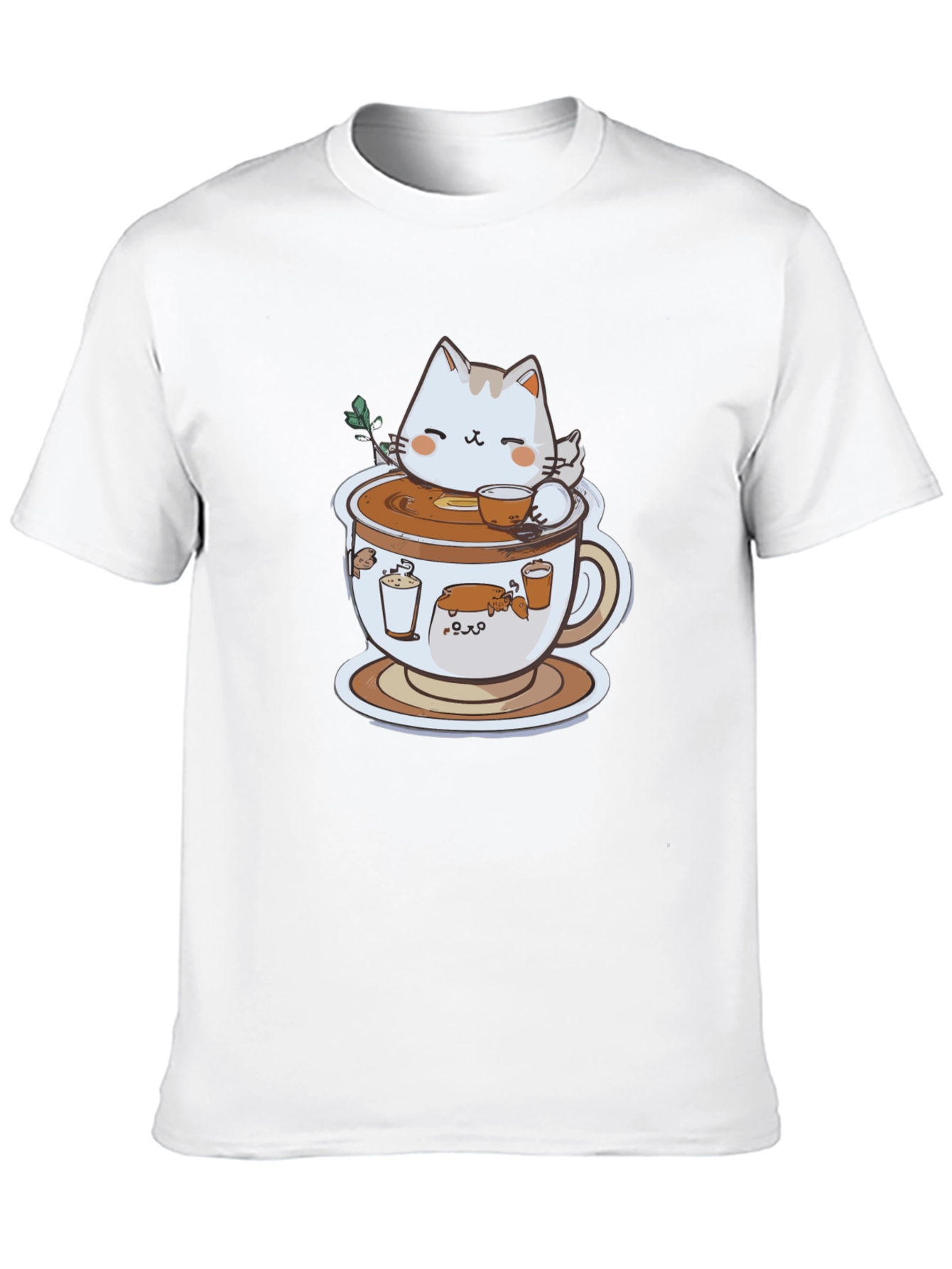 Black Cat in Coffee Cup Graphic Tee view 10