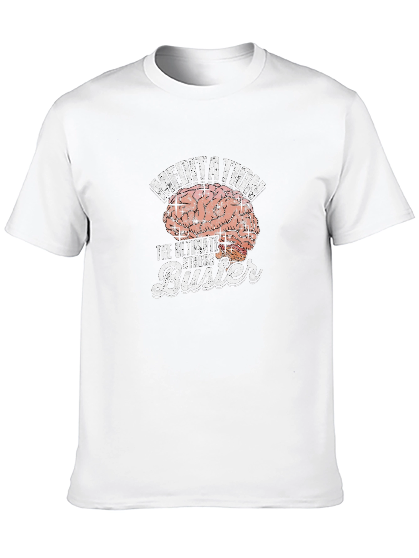 Black Meditation Brain T-Shirt - Ultimate Stress Buster view 10