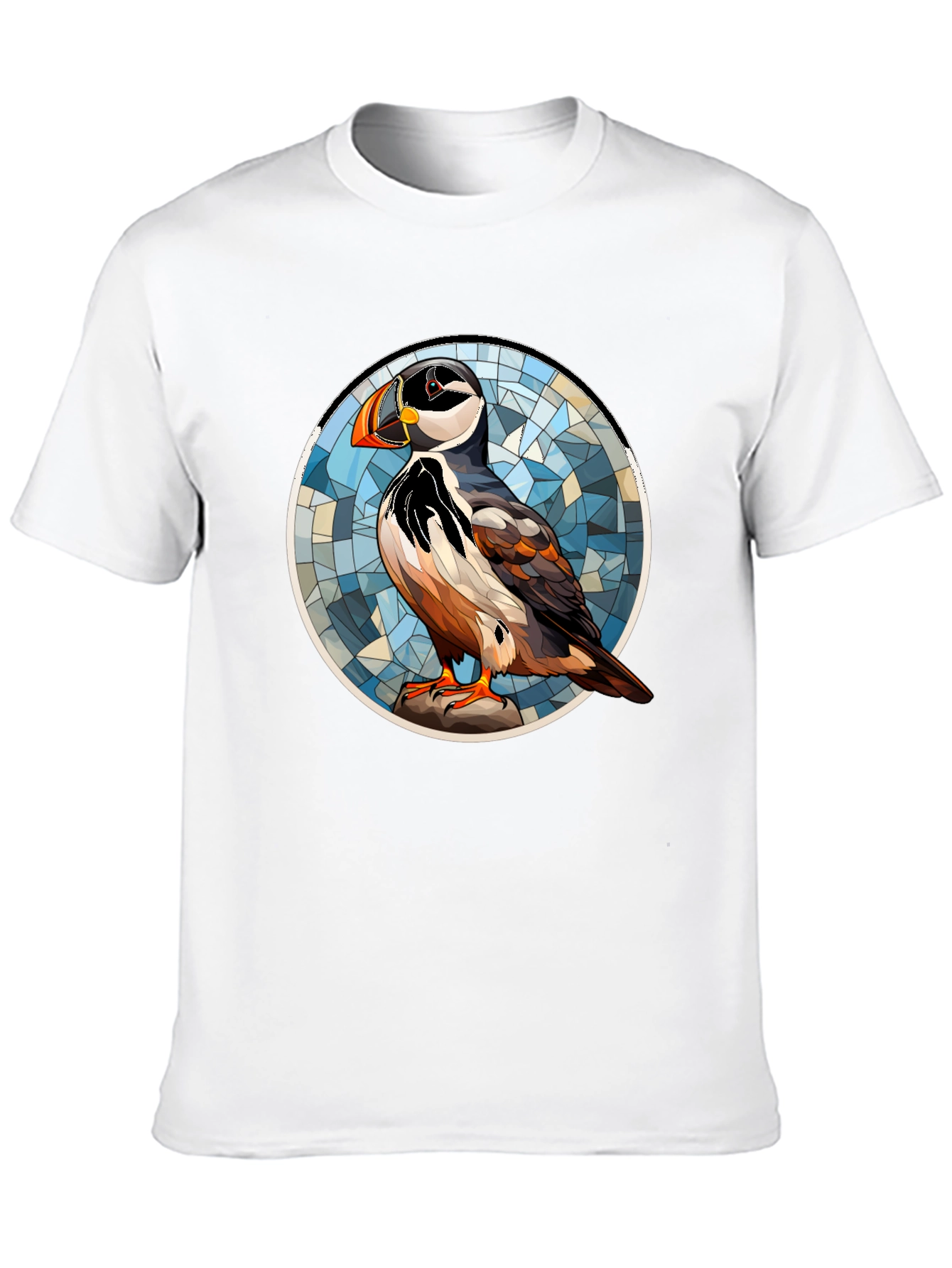 Black Puffin Art T-Shirt - Unique Bird Design view 10