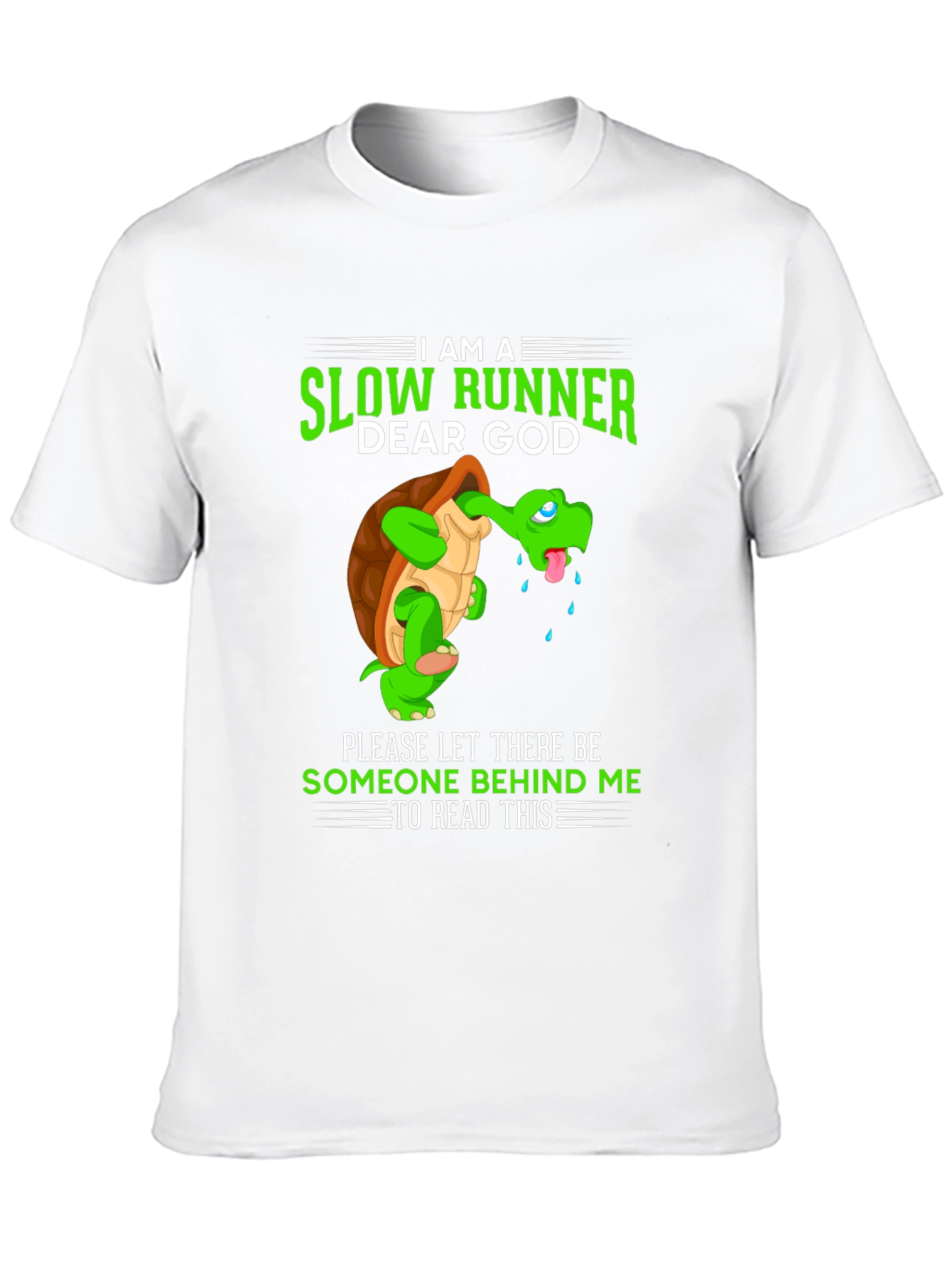Black I am a Slow Runner T-Shirt - Funny Turtle Design view 10