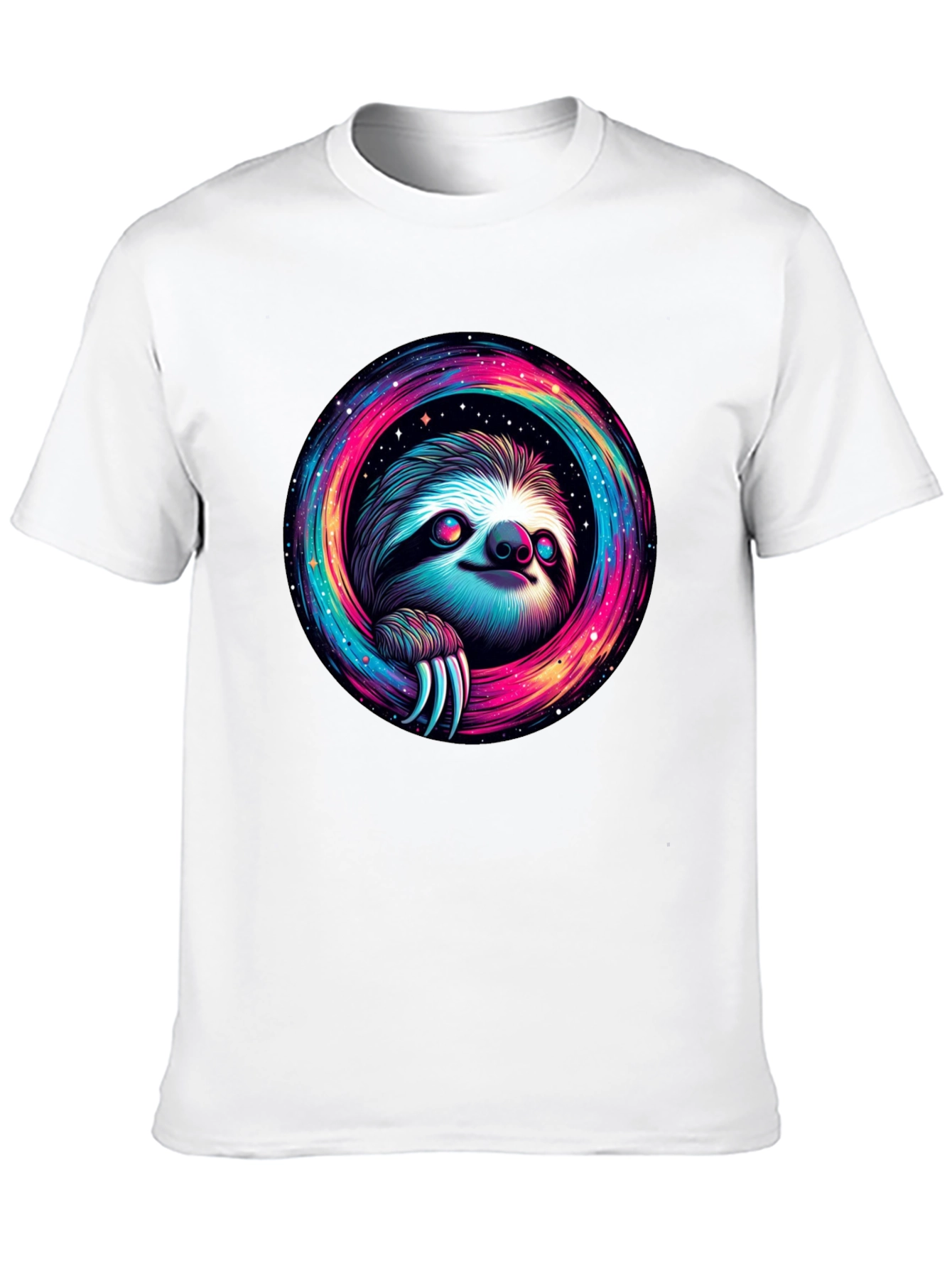 Black Cosmic Sloth Graphic Tee - Unisex Black T-Shirt view 10
