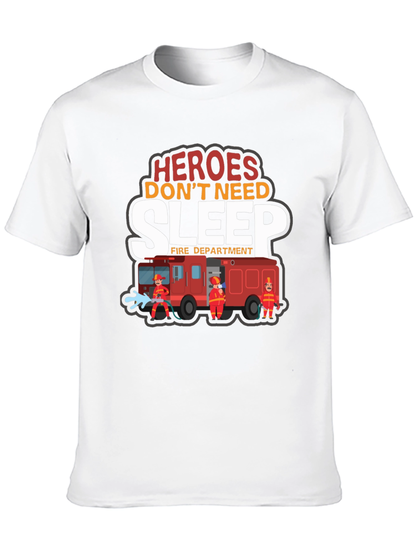 Black Heroes Don't Need Sleep Firefighter Graphic T-Shirt view 10