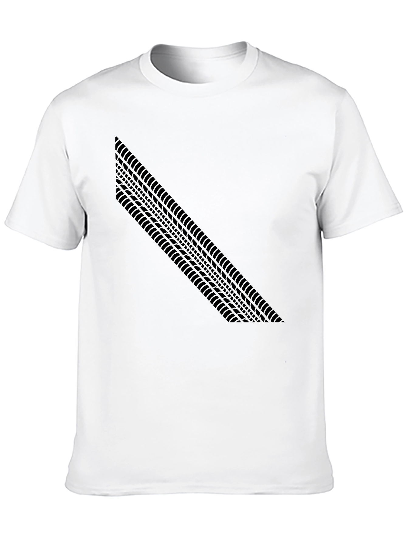 Black Tire Track Graphic Tee - Black Casual T-Shirt view 10
