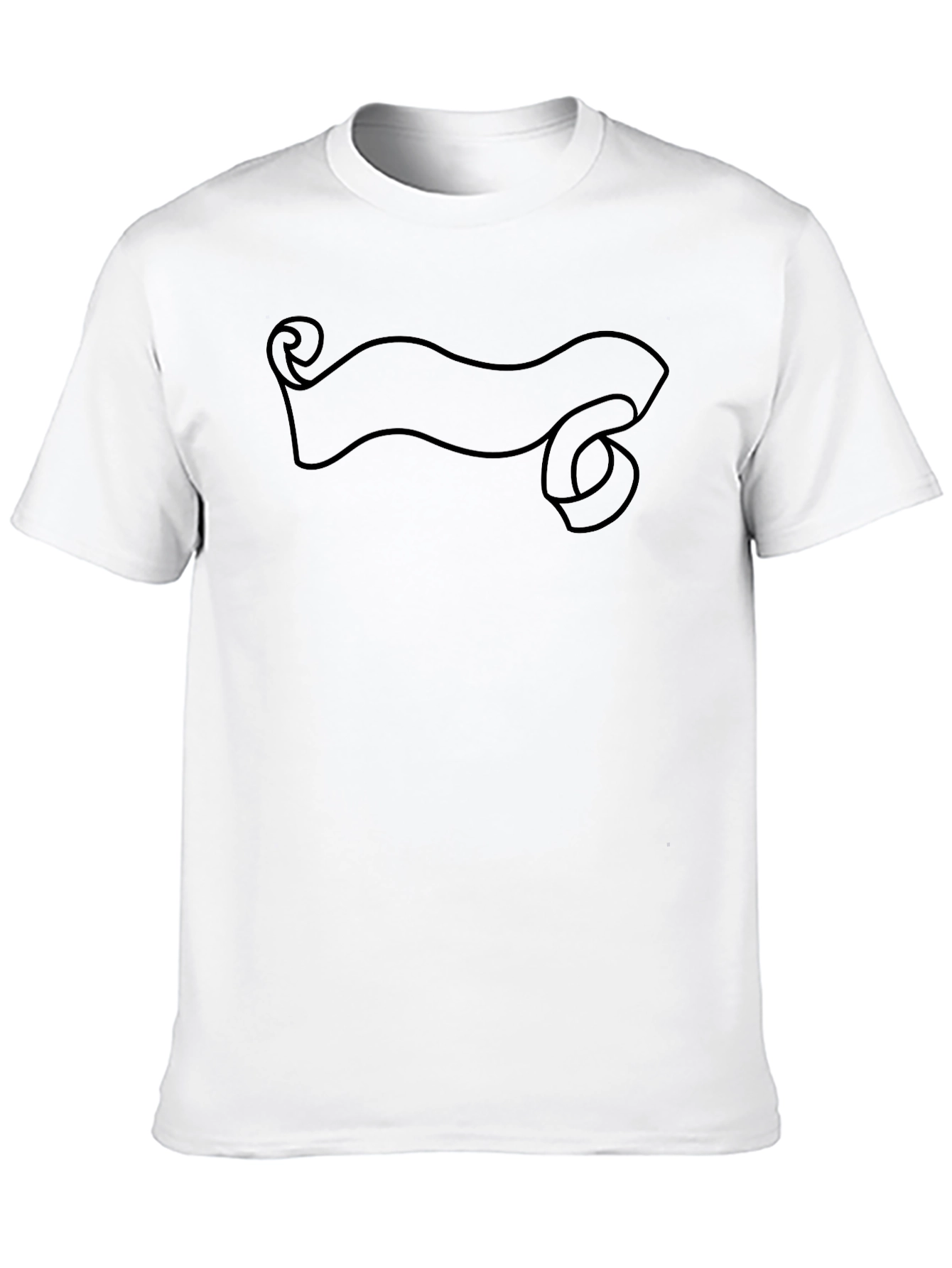 Black Men's Black Graphic Tee - Scroll Banner Design view 10