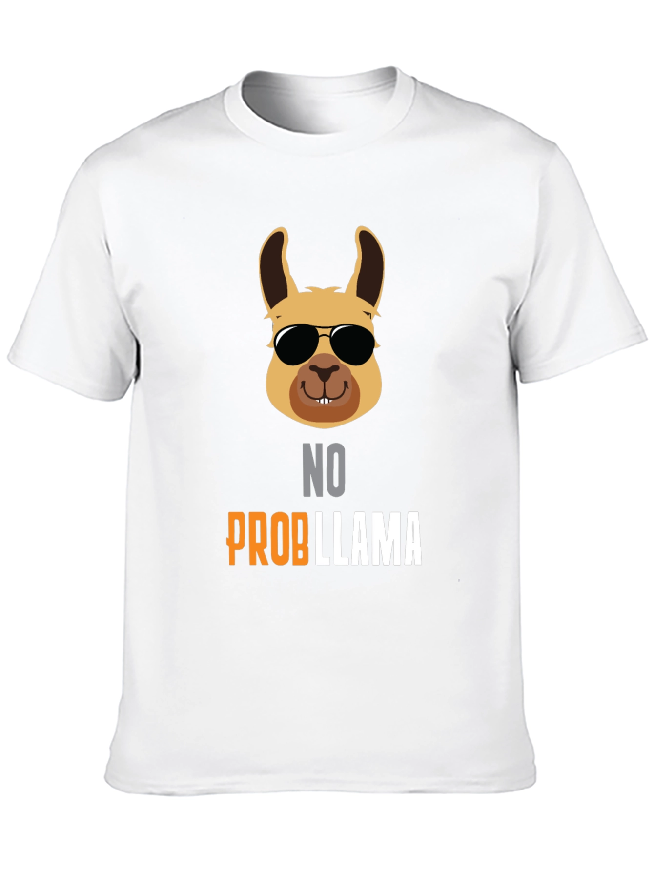 Black No Probllama T-Shirt - Cool Llama with Shades view 10