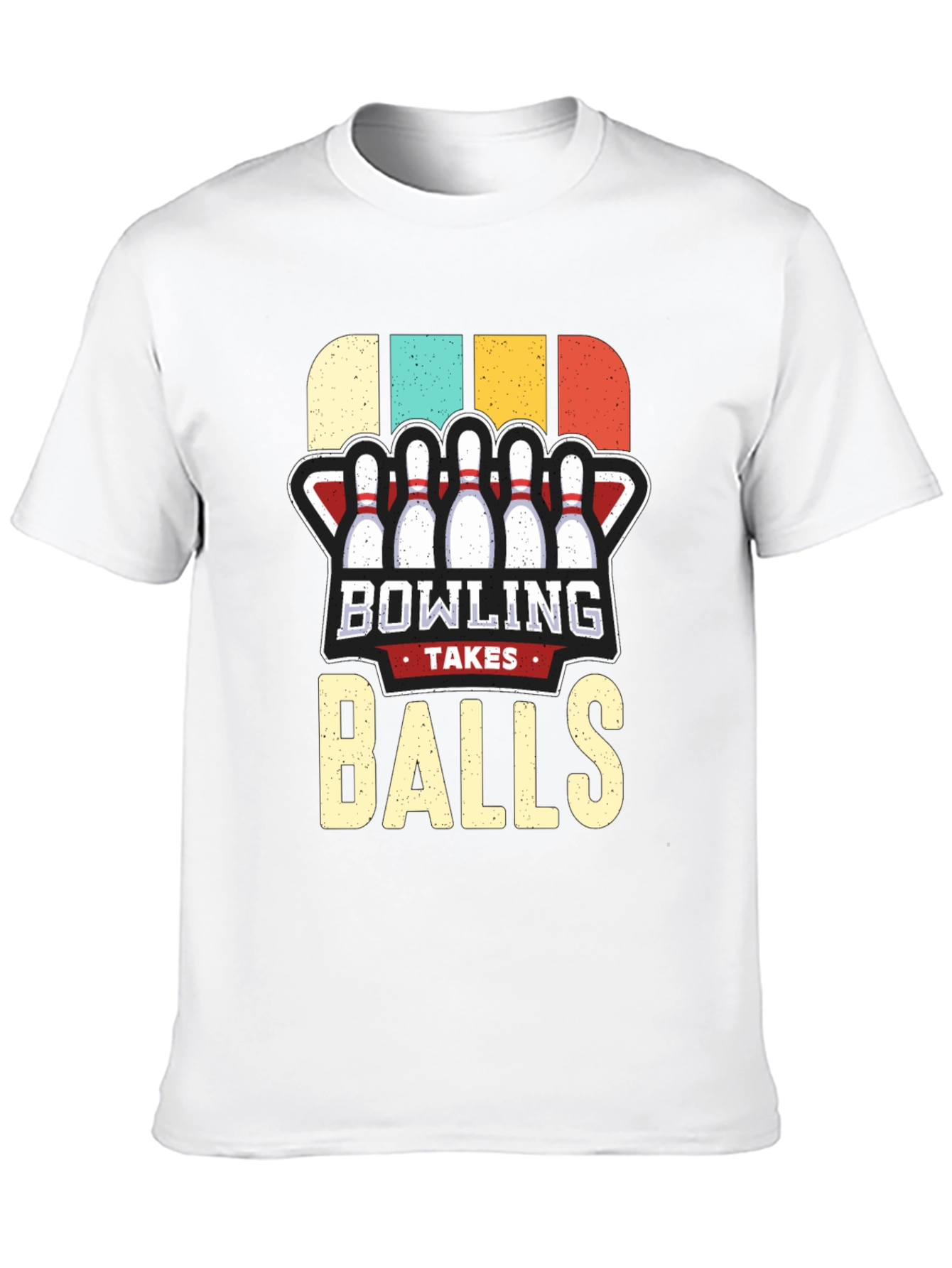 Black Bowling Takes Balls Graphic T-Shirt view 10