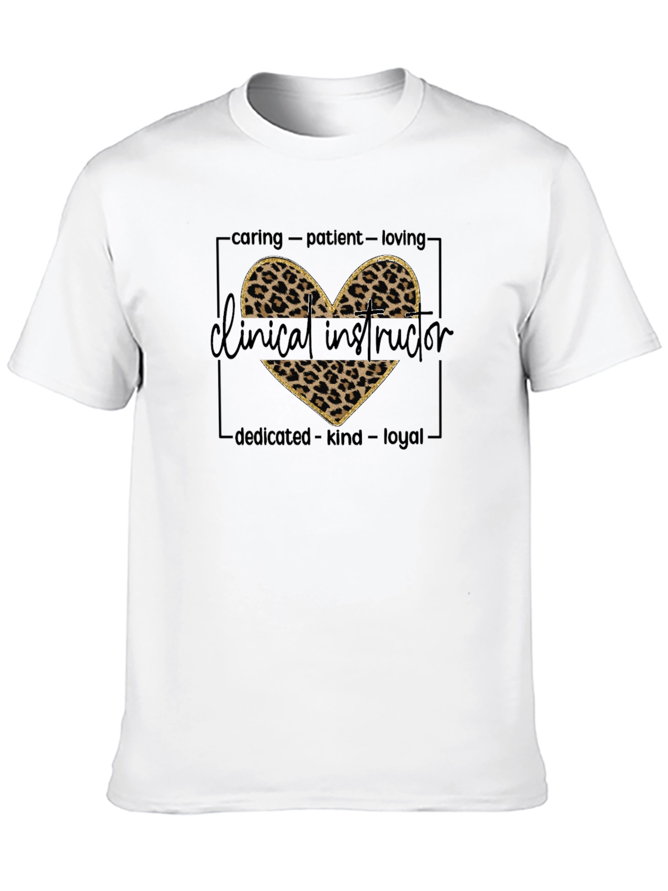 Black Clinical Instructor Leopard Heart T-Shirt view 10
