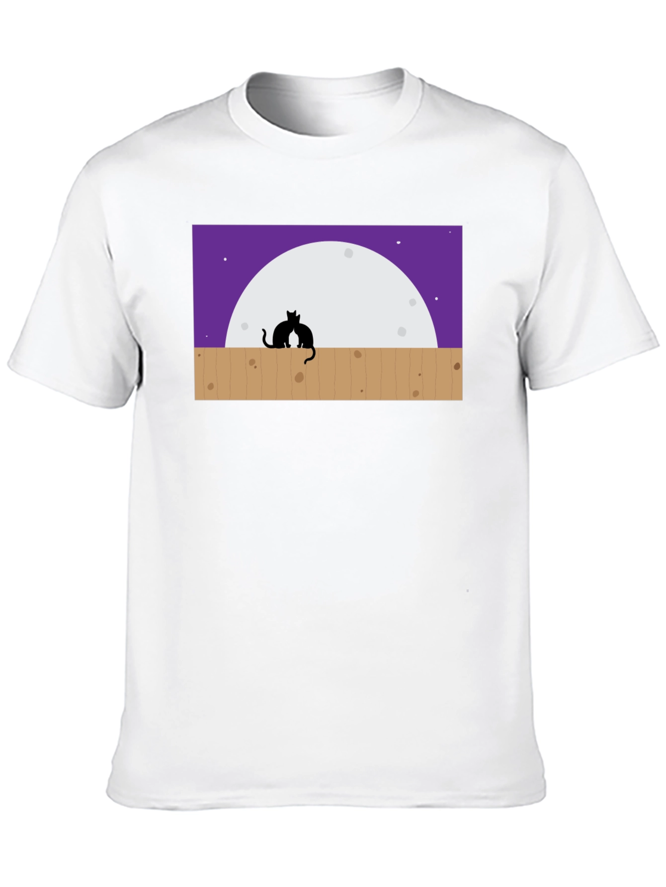 Black Cats on Fence Moon T-Shirt view 10