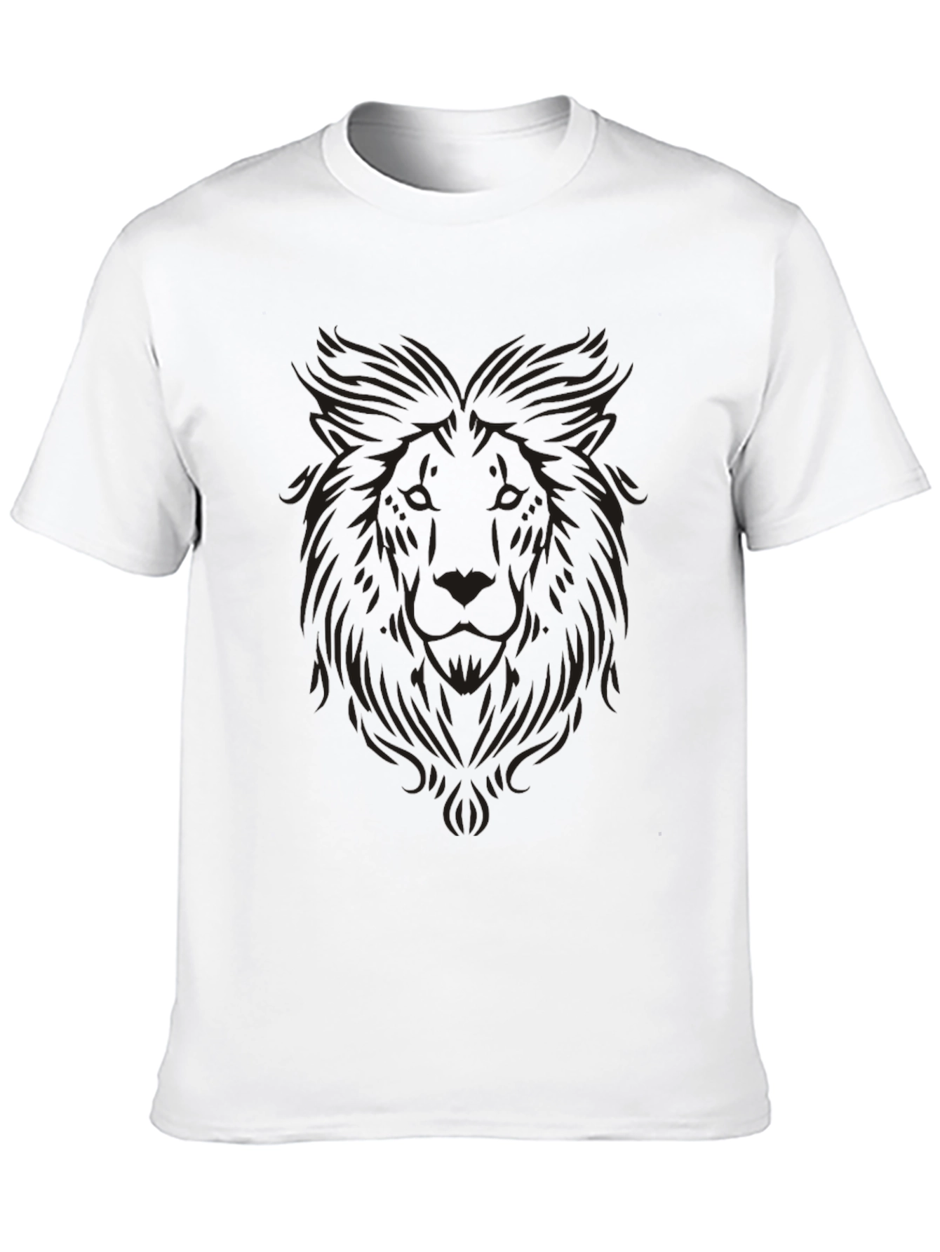 Black Lion Graphic Print Men's Black T-Shirt view 10