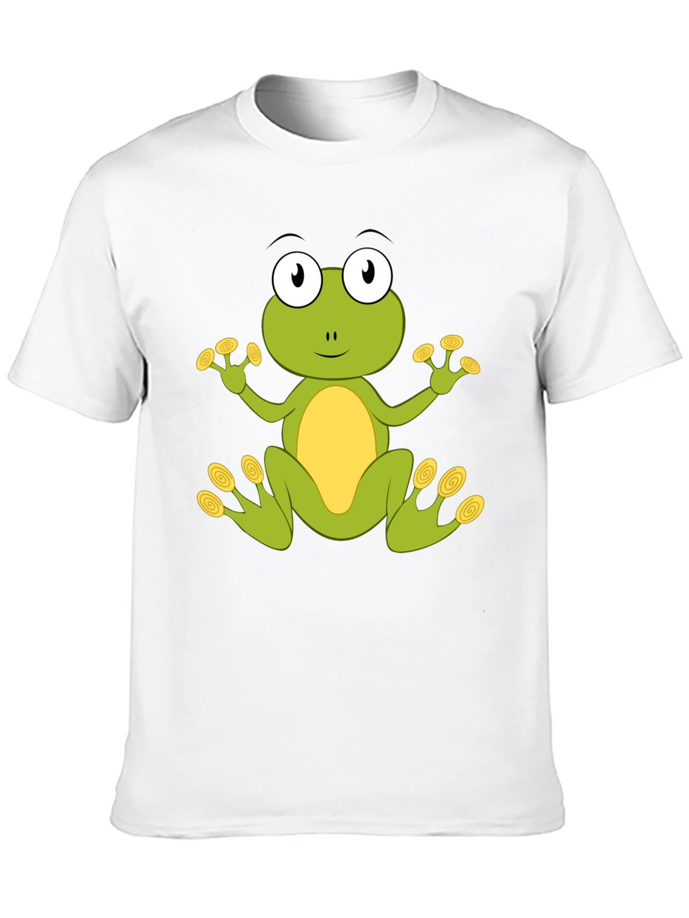 Black Cute Frog Graphic T-Shirt - Black Cotton Blend view 10