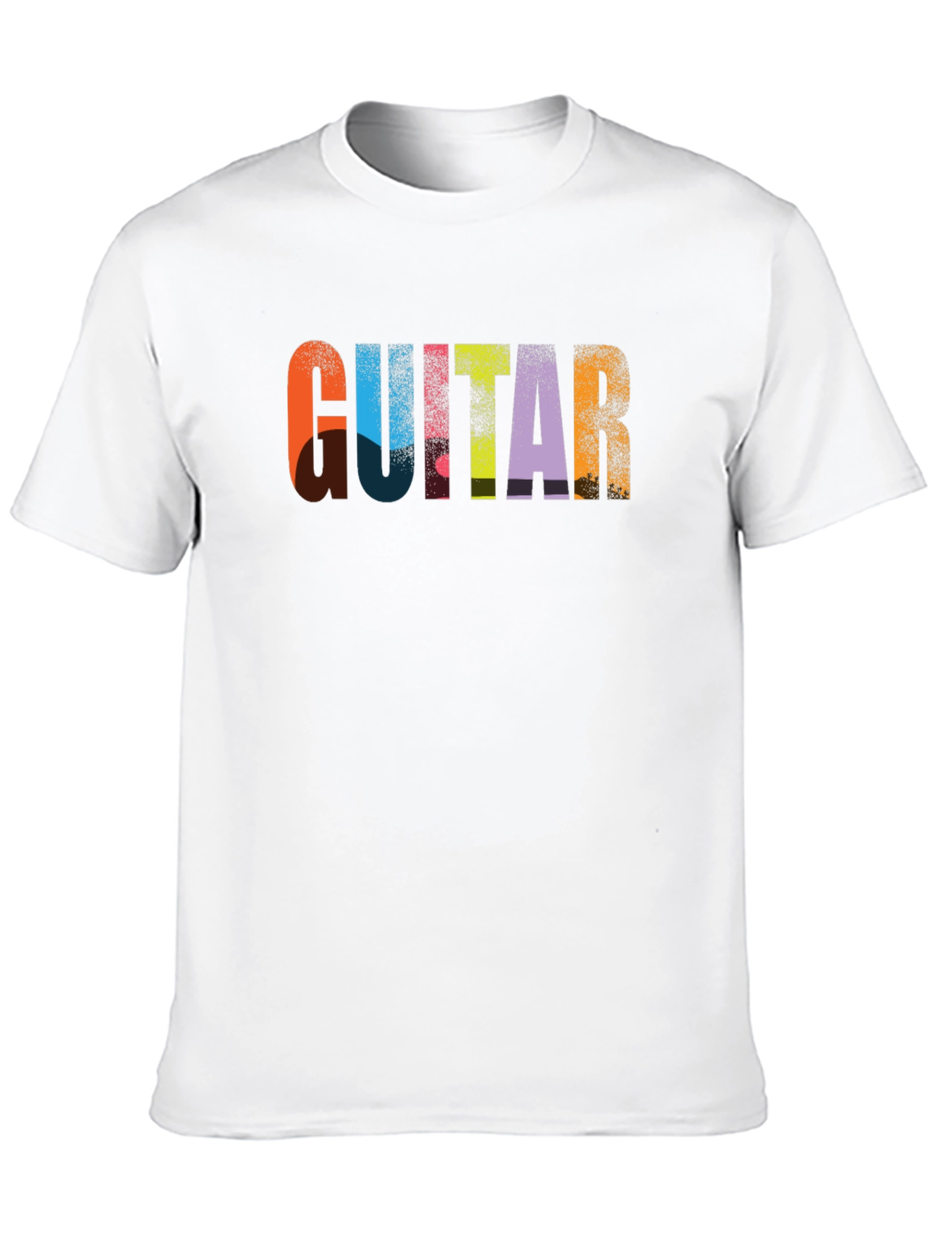 Black Colorful Guitar Graphic Tee - Soft Cotton Blend view 10