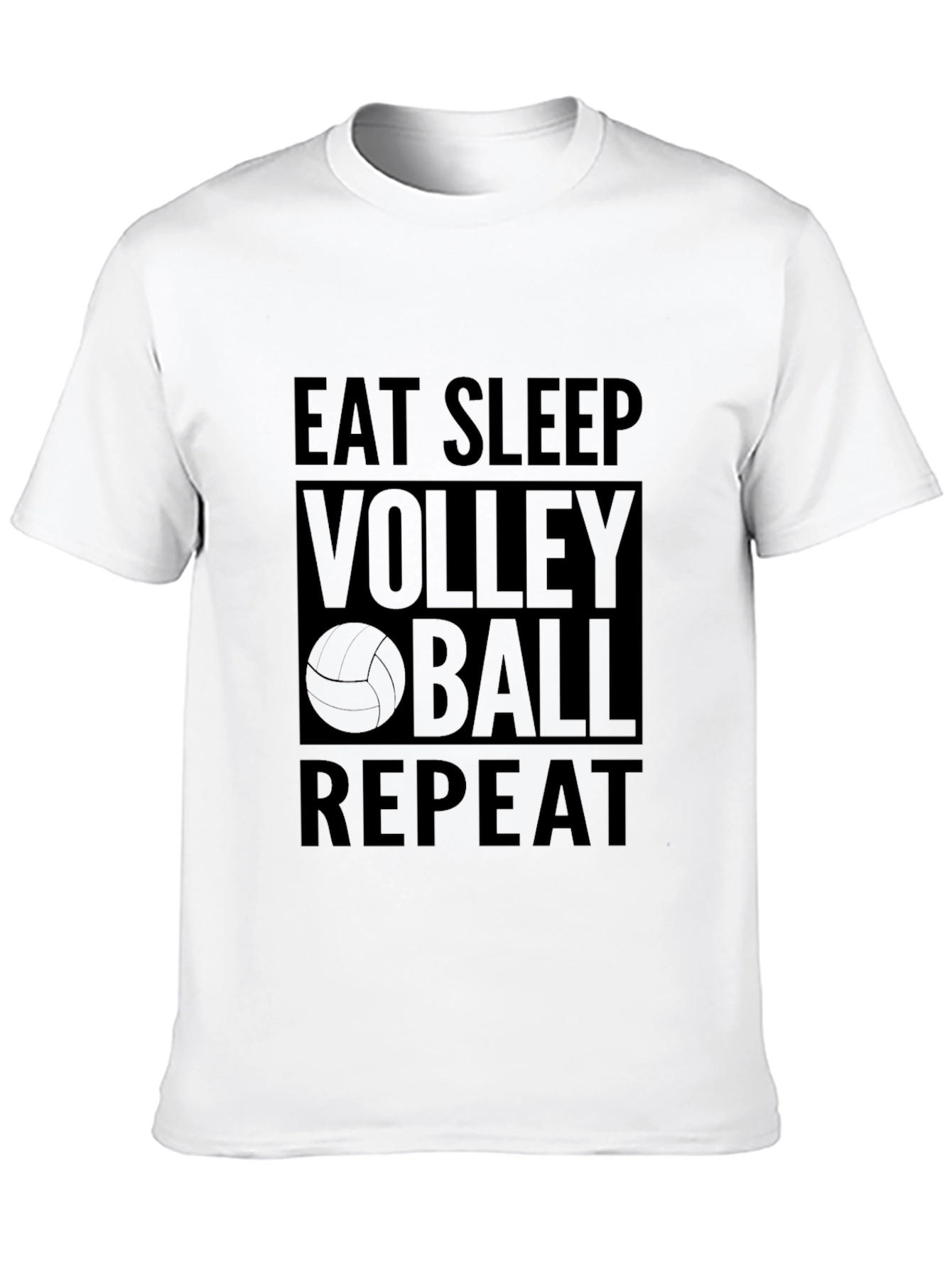 Black Eat Sleep Volleyball Repeat Black Tee Shirt view 10