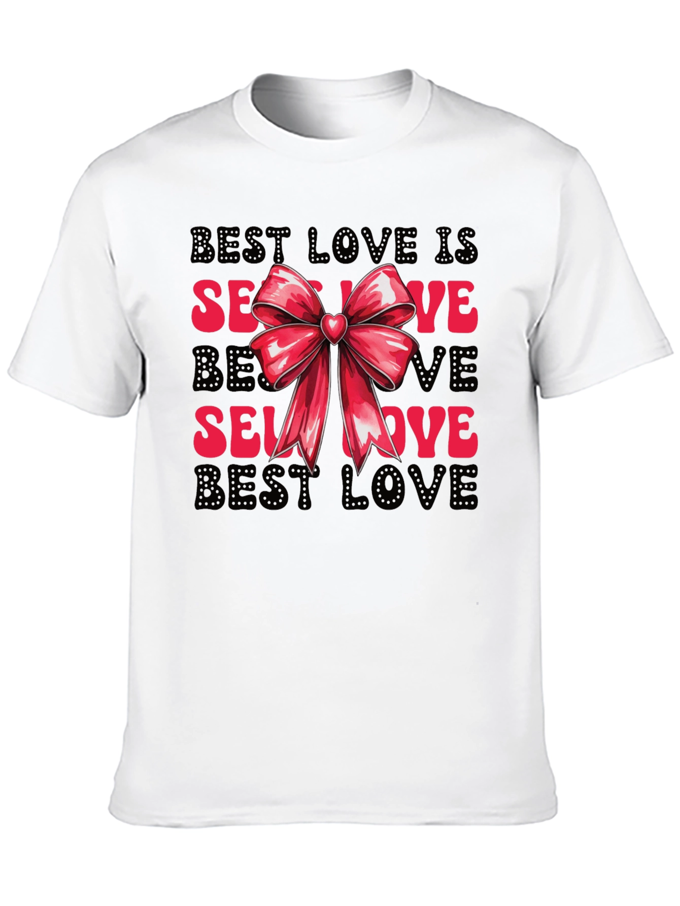 Black Self Love T-Shirt with Bow - Black view 10