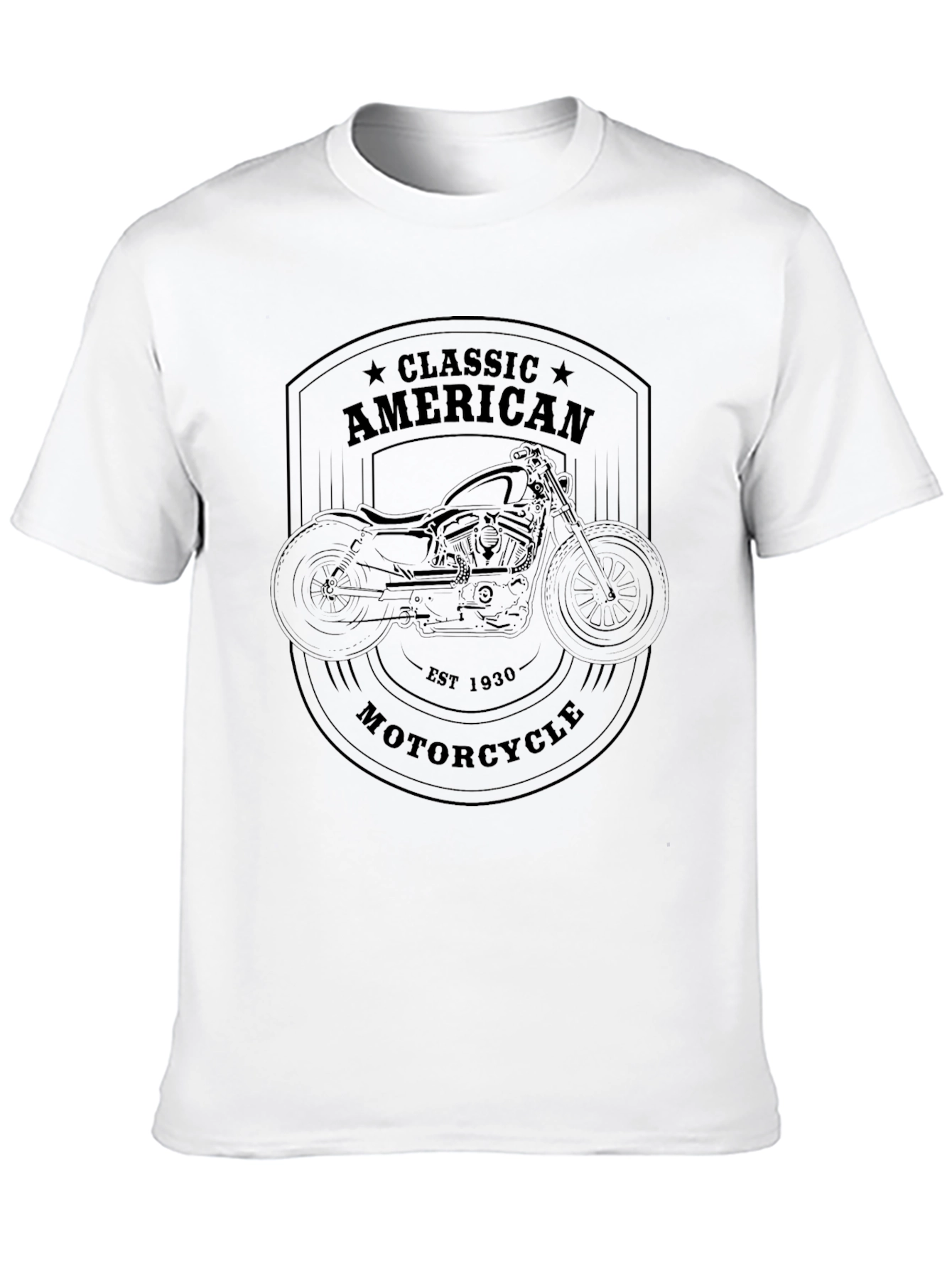 Classic American Motorcycle Graphic Tee - Black - 10