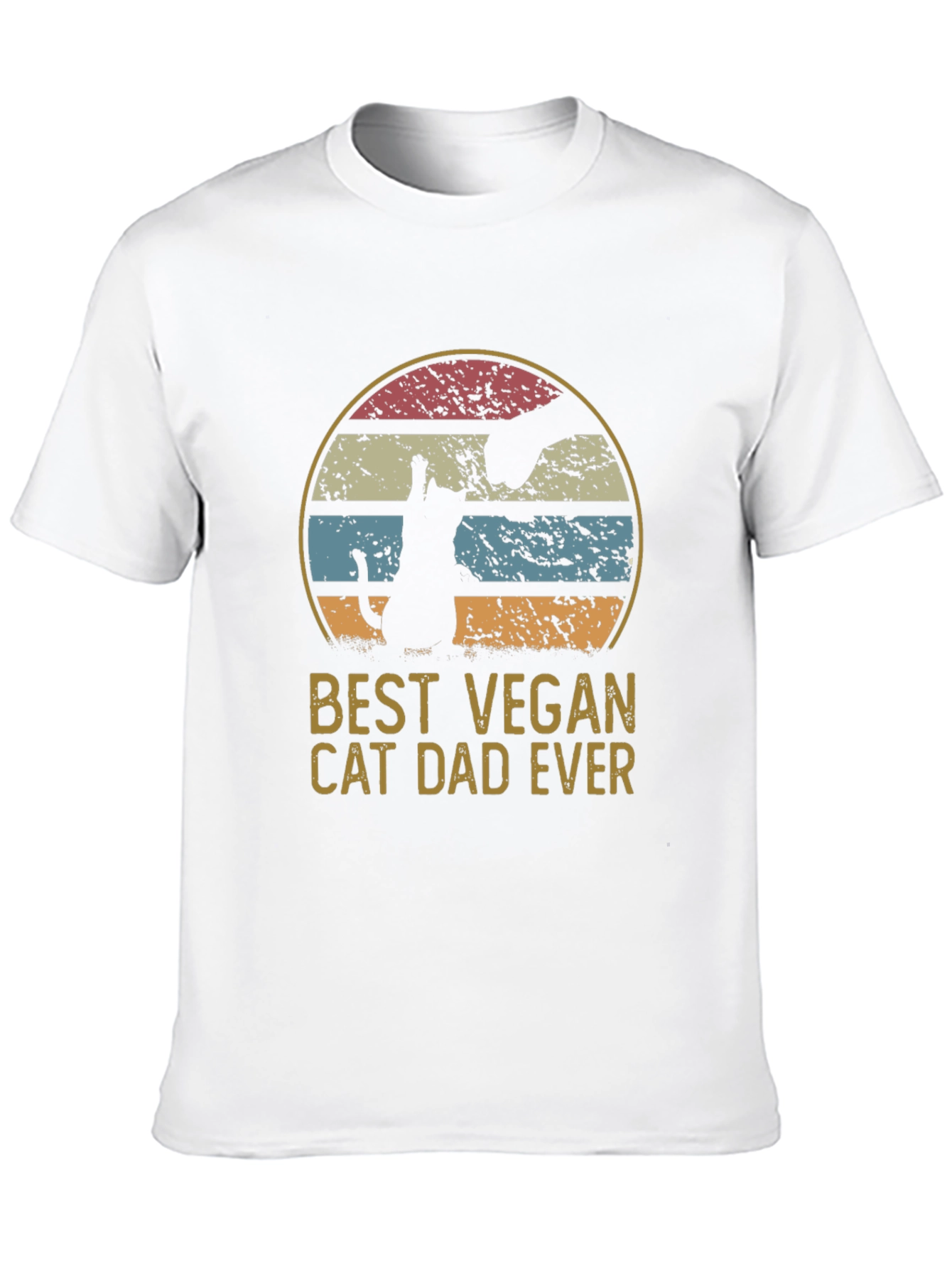Black Best Vegan Cat Dad Ever T-Shirt view 10