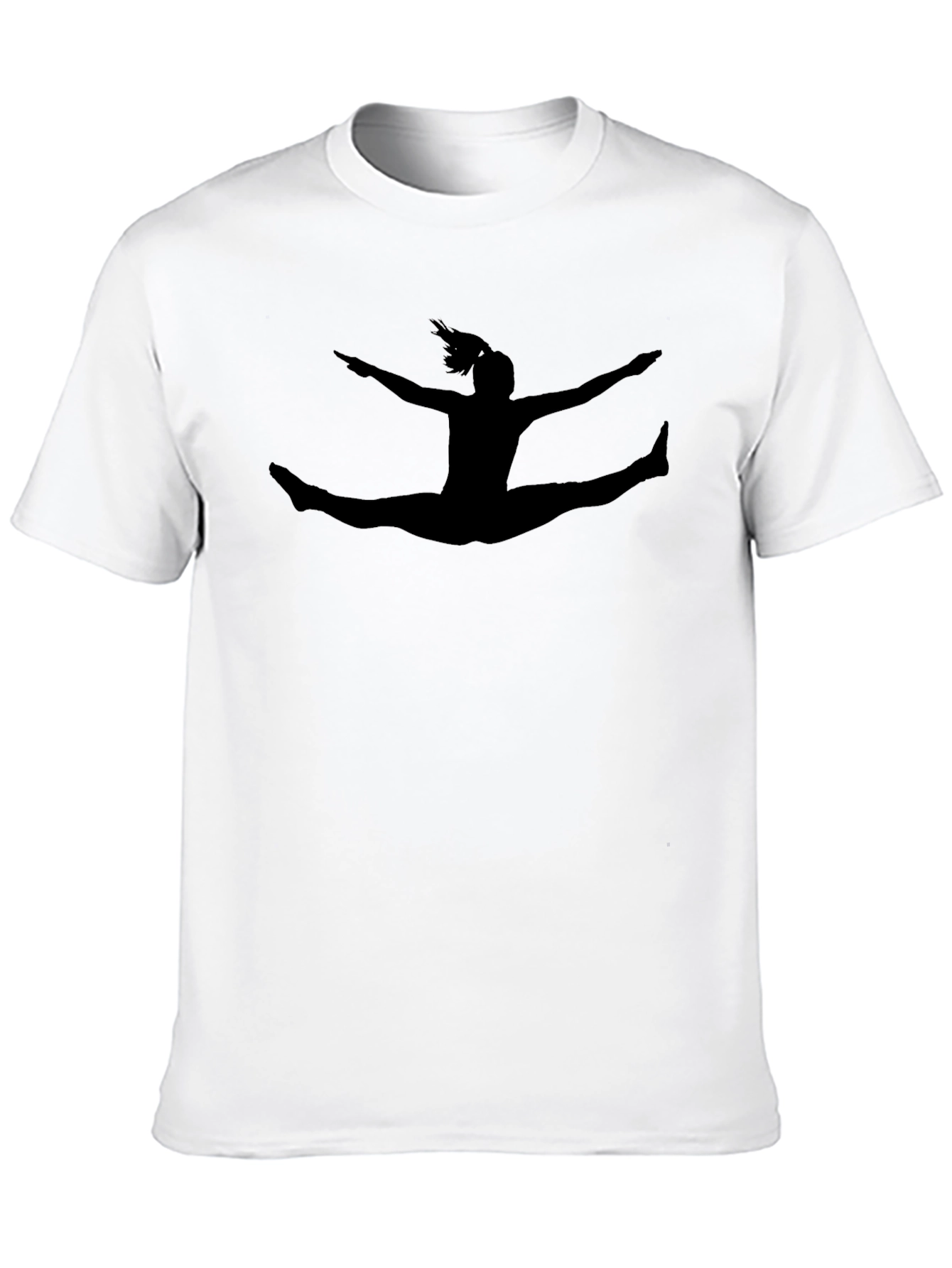 Black Gymnast Silhouette Black T-Shirt view 10