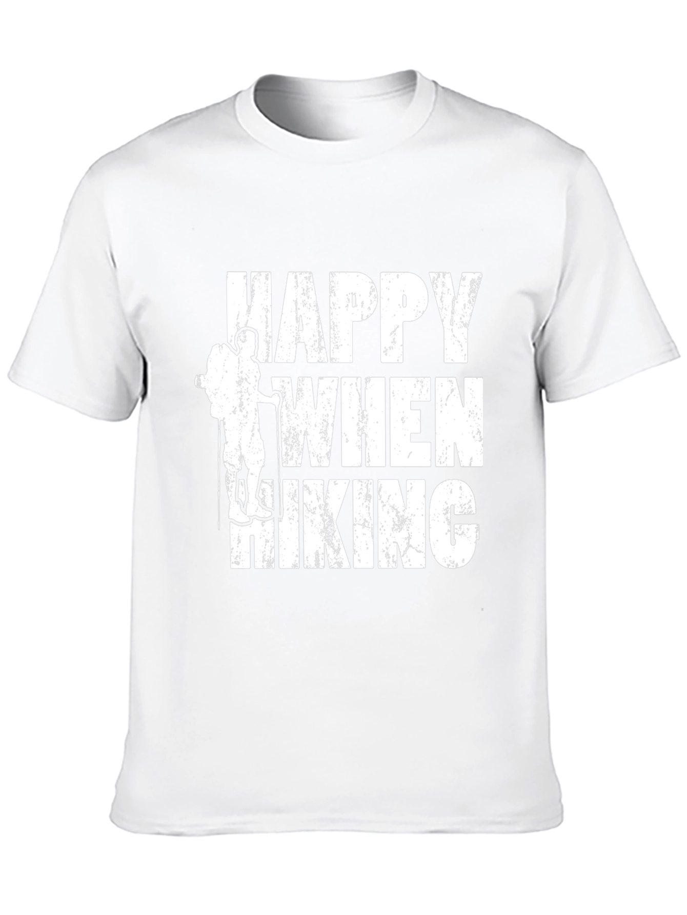Black Happy When Hiking Black Graphic Tee view 10
