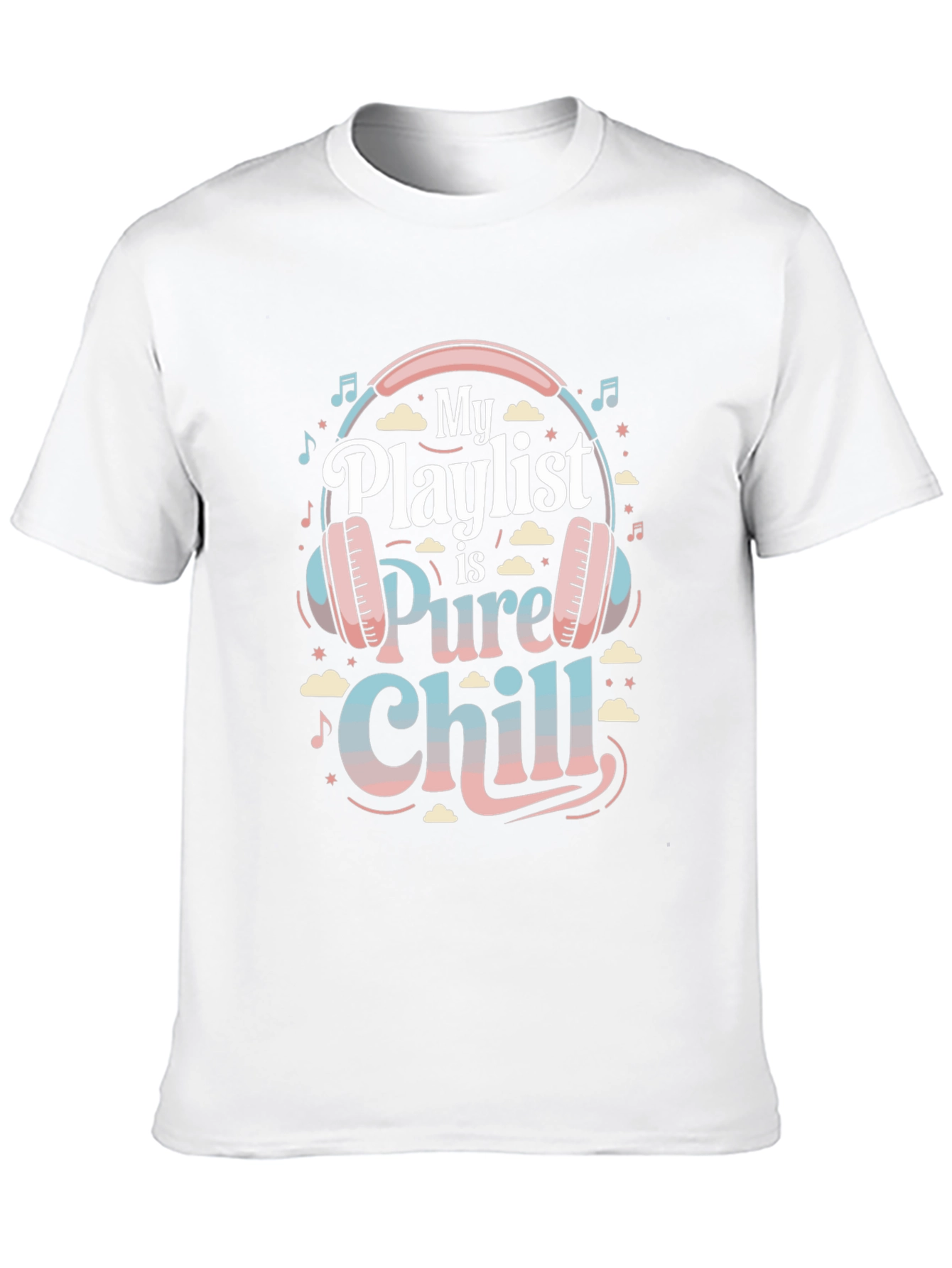 Black My Playlist is Pure Chill Black Graphic Tee view 10