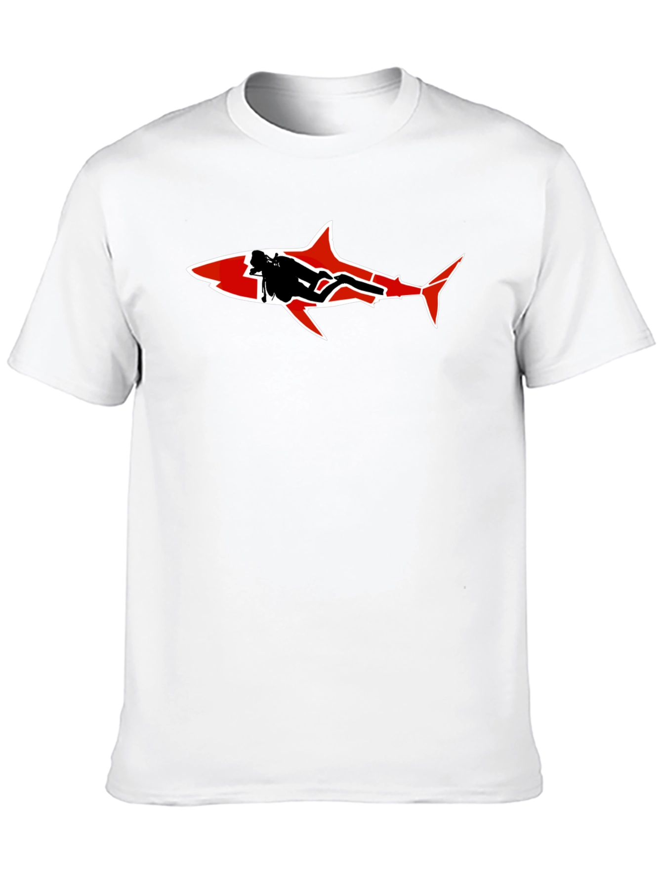 Black Diver Shark Graphic Tee - Black view 10