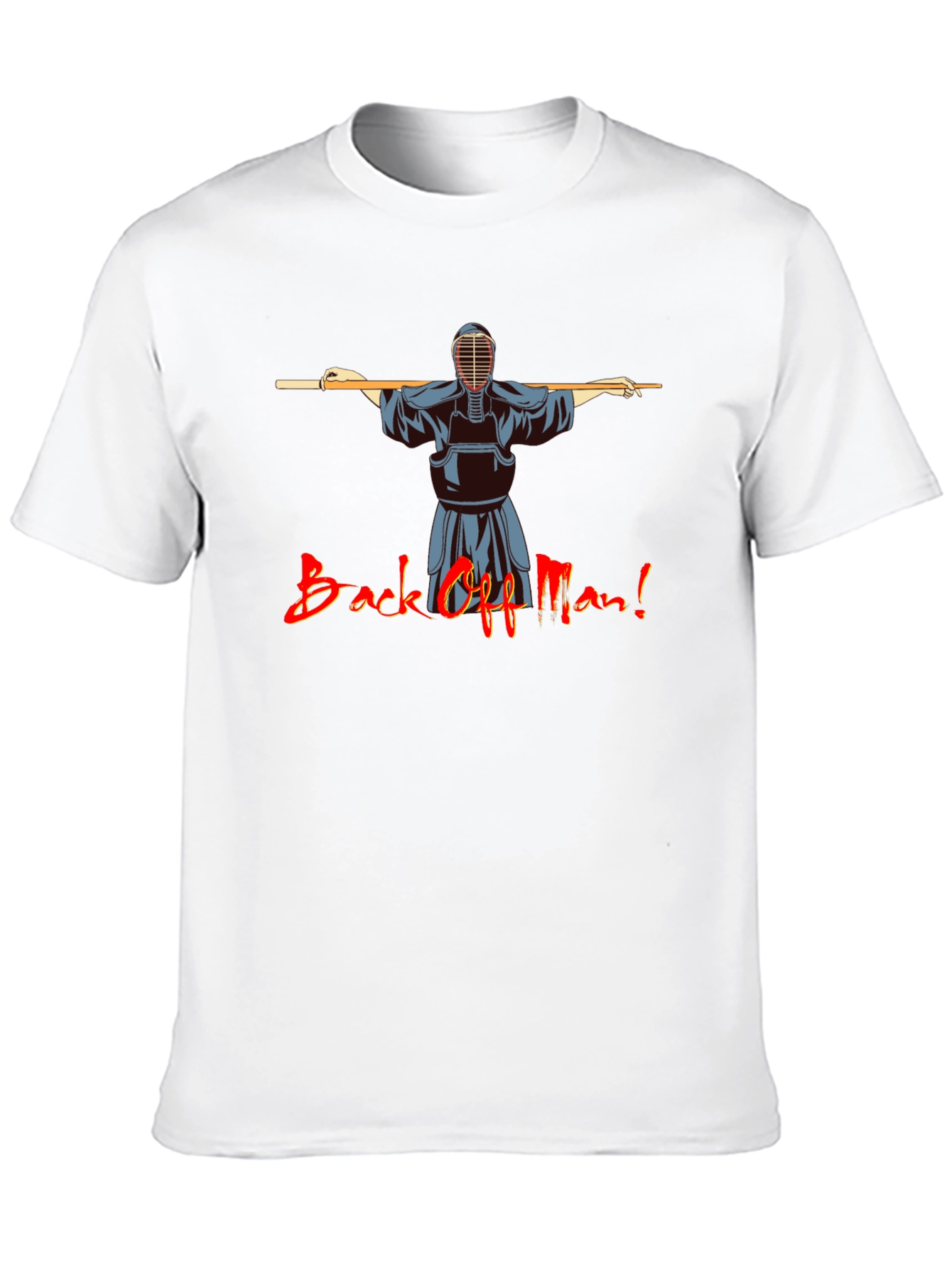 Black Back Off Man! Kendo Martial Arts Black T-Shirt view 10