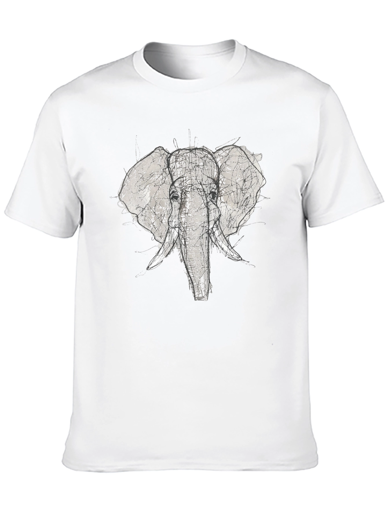 Black Elephant Sketch Graphic Tee - Black view 10