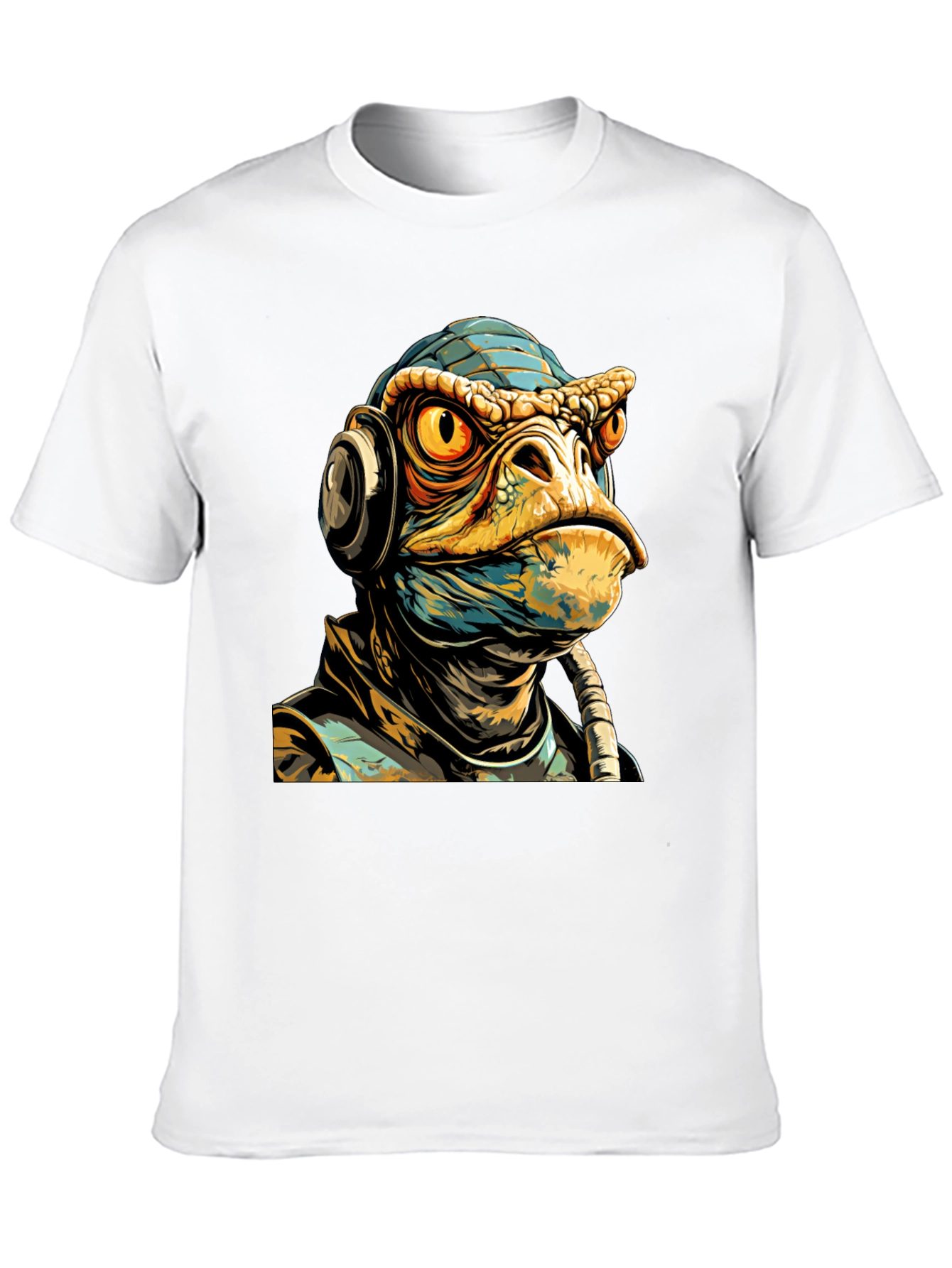 Black Sci-Fi Lizard Man Graphic Tee view 10