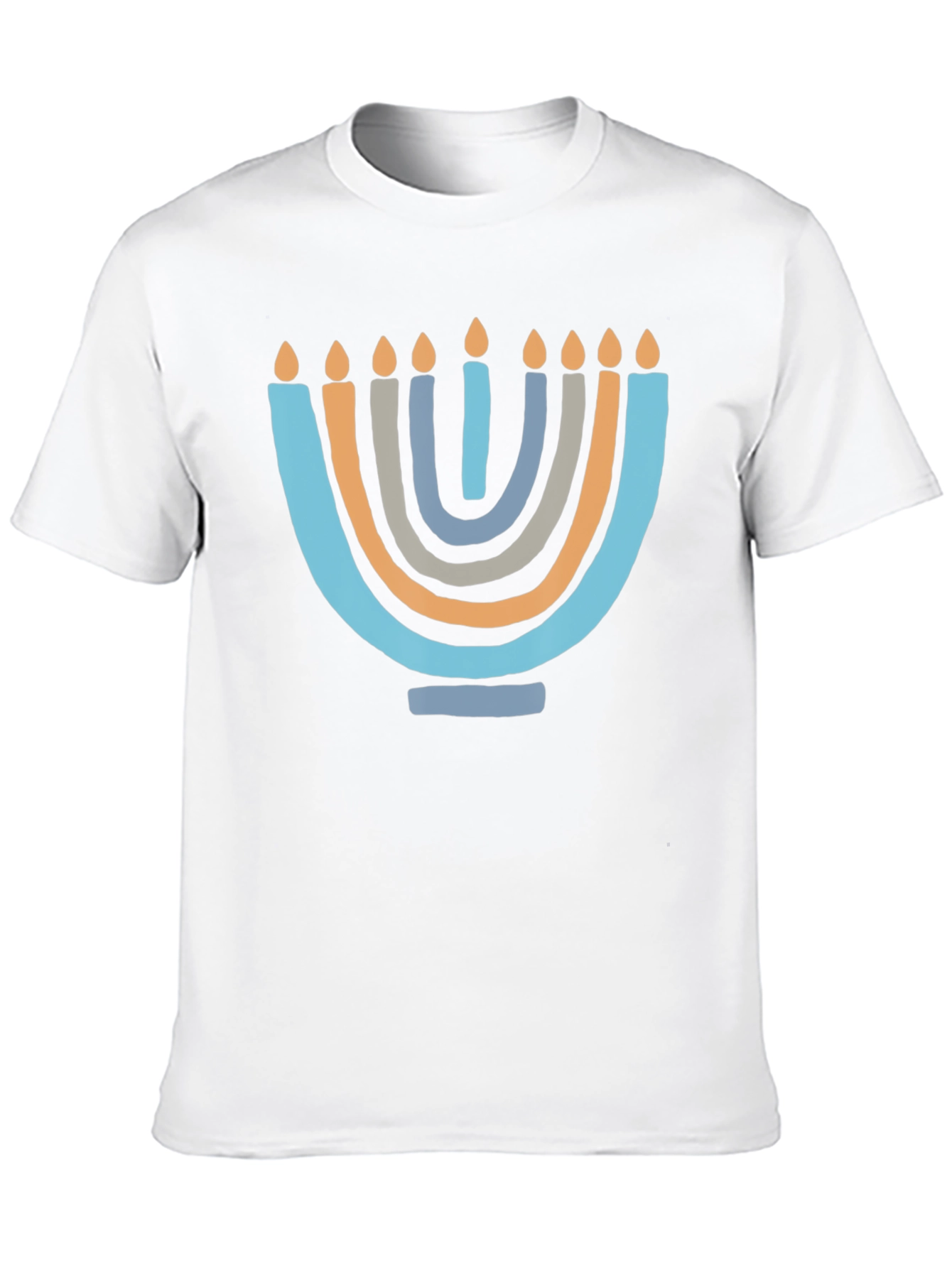 Black Men's Hanukkah Menorah Graphic Tee view 10