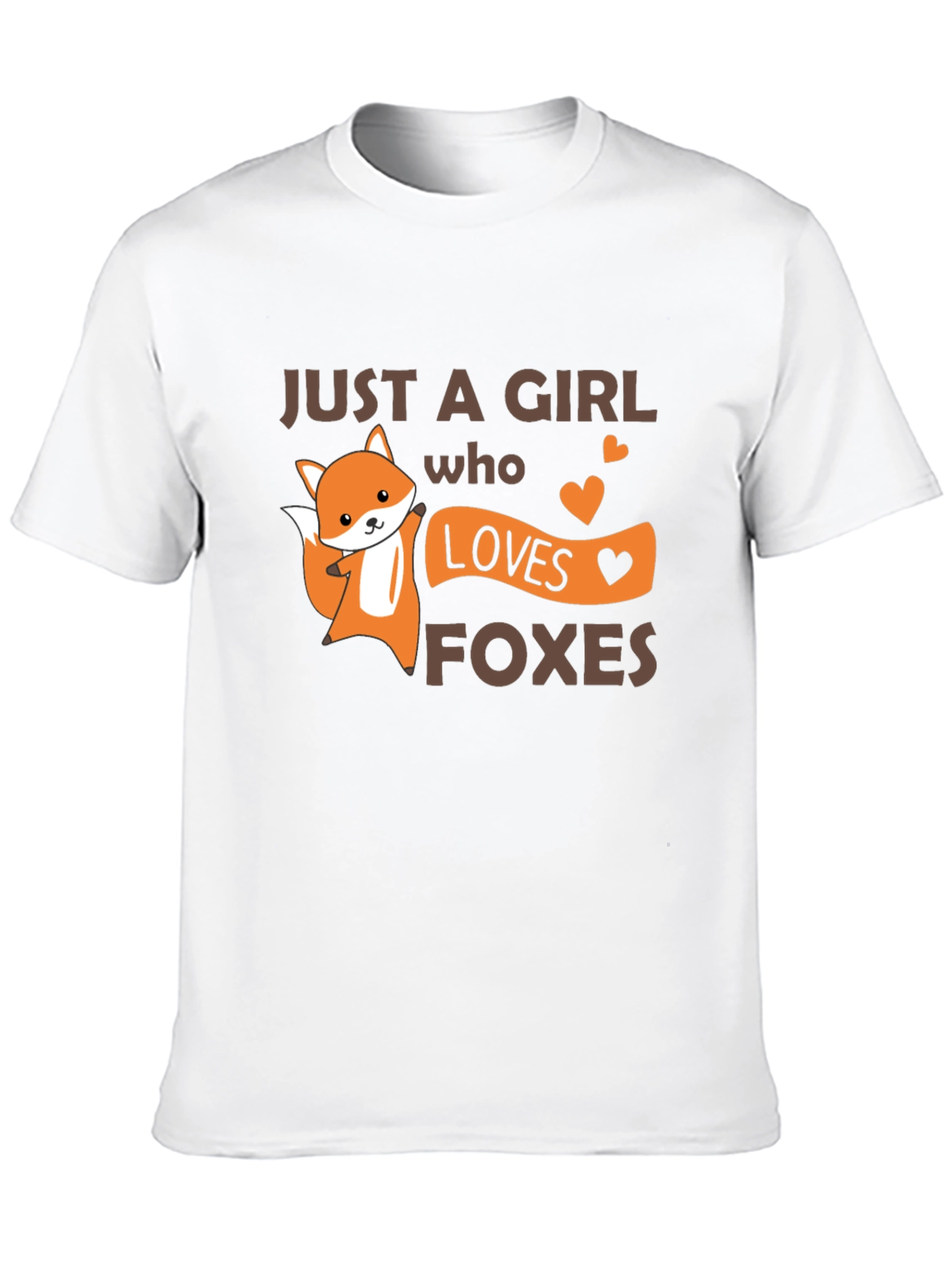 Black Cute Fox Girl Loves Foxes T-Shirt view 10
