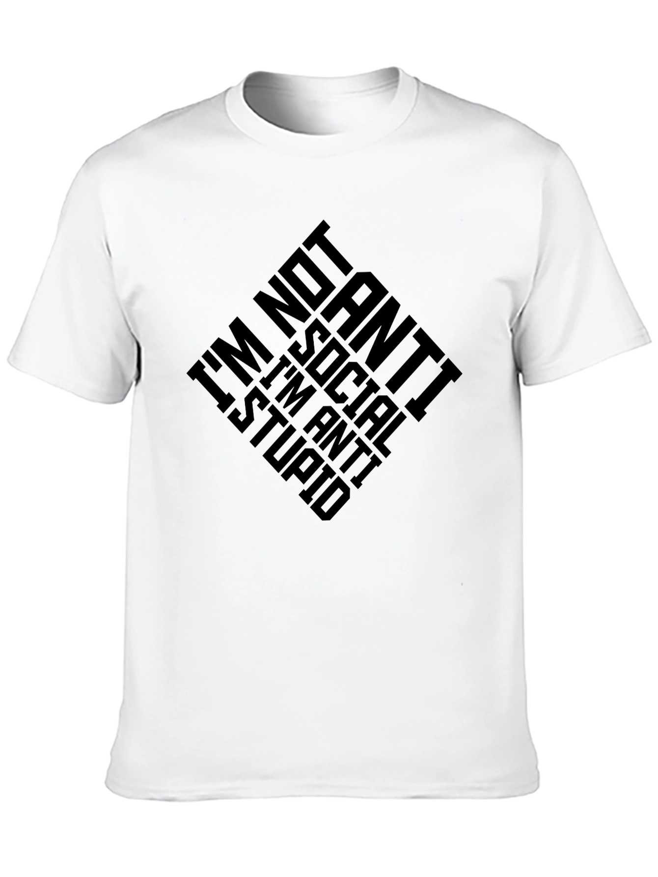 Black Anti-Social I'm Anti-Stupid Graphic T-Shirt view 10