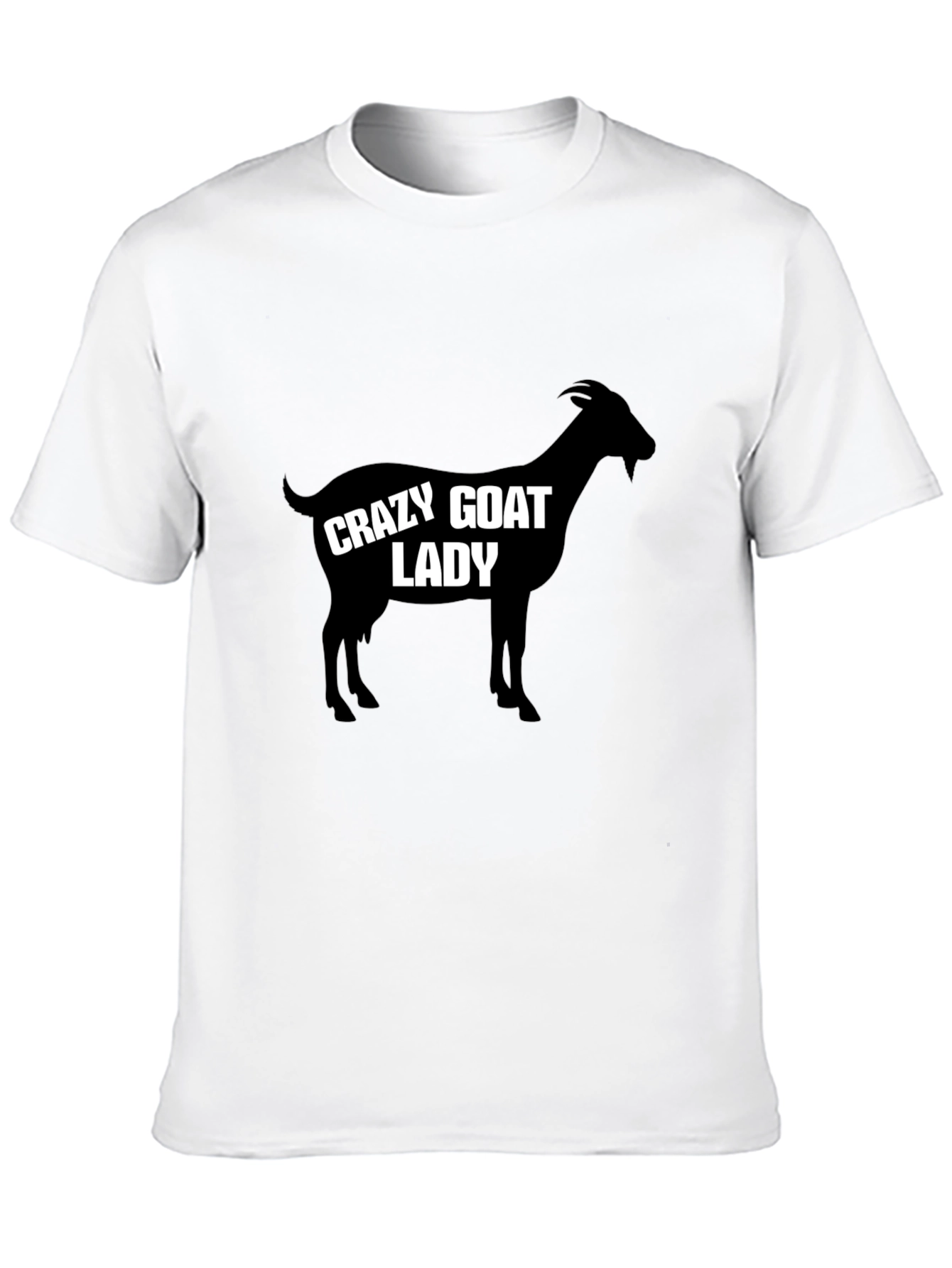 Black Crazy Goat Lady T-Shirt - Black Humor Tee view 10