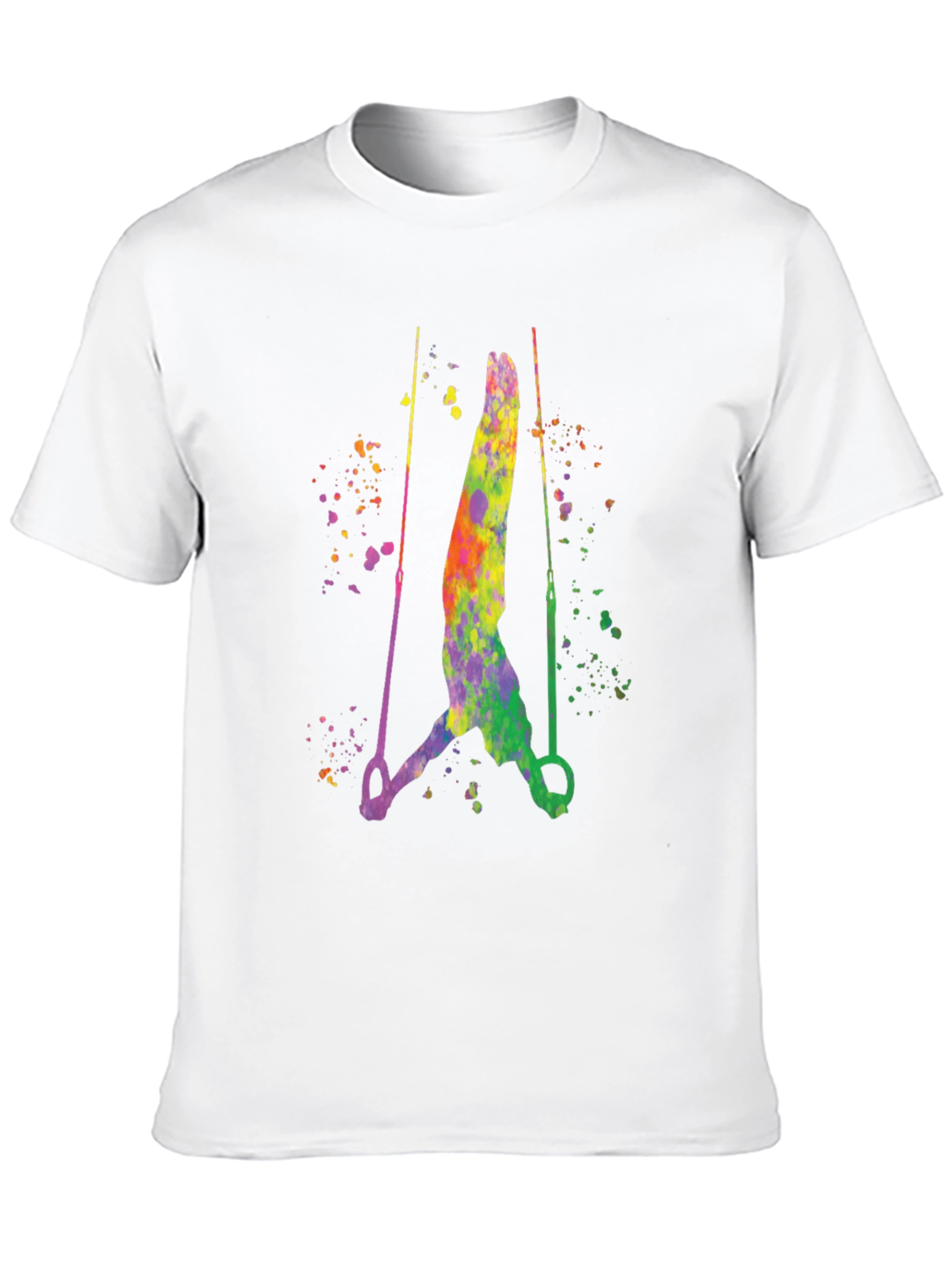 Black Gymnast Rings Watercolor Graphic Black T-Shirt view 10