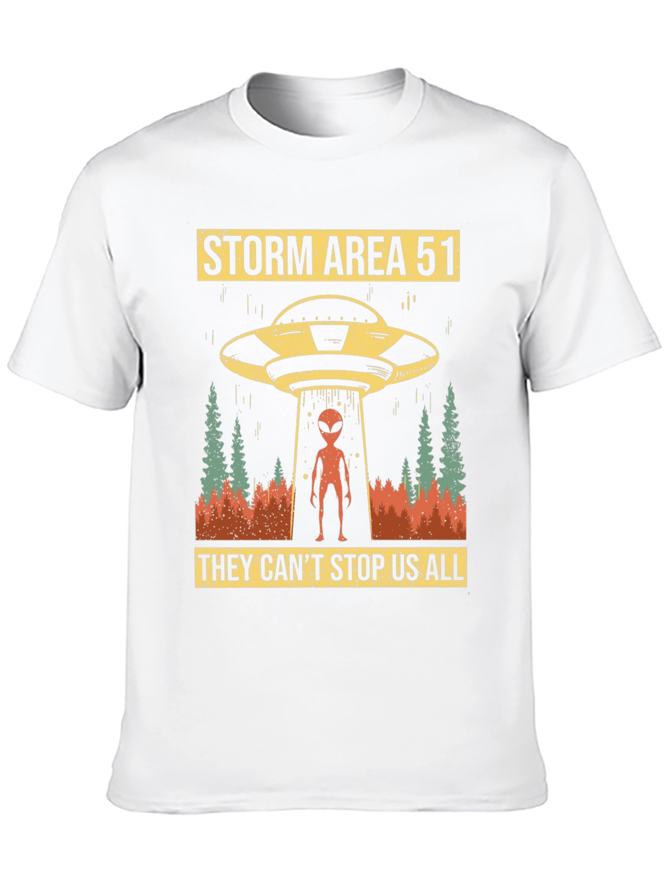 Black Storm Area 51 Graphic Tee Alien UFO T-Shirt view 10