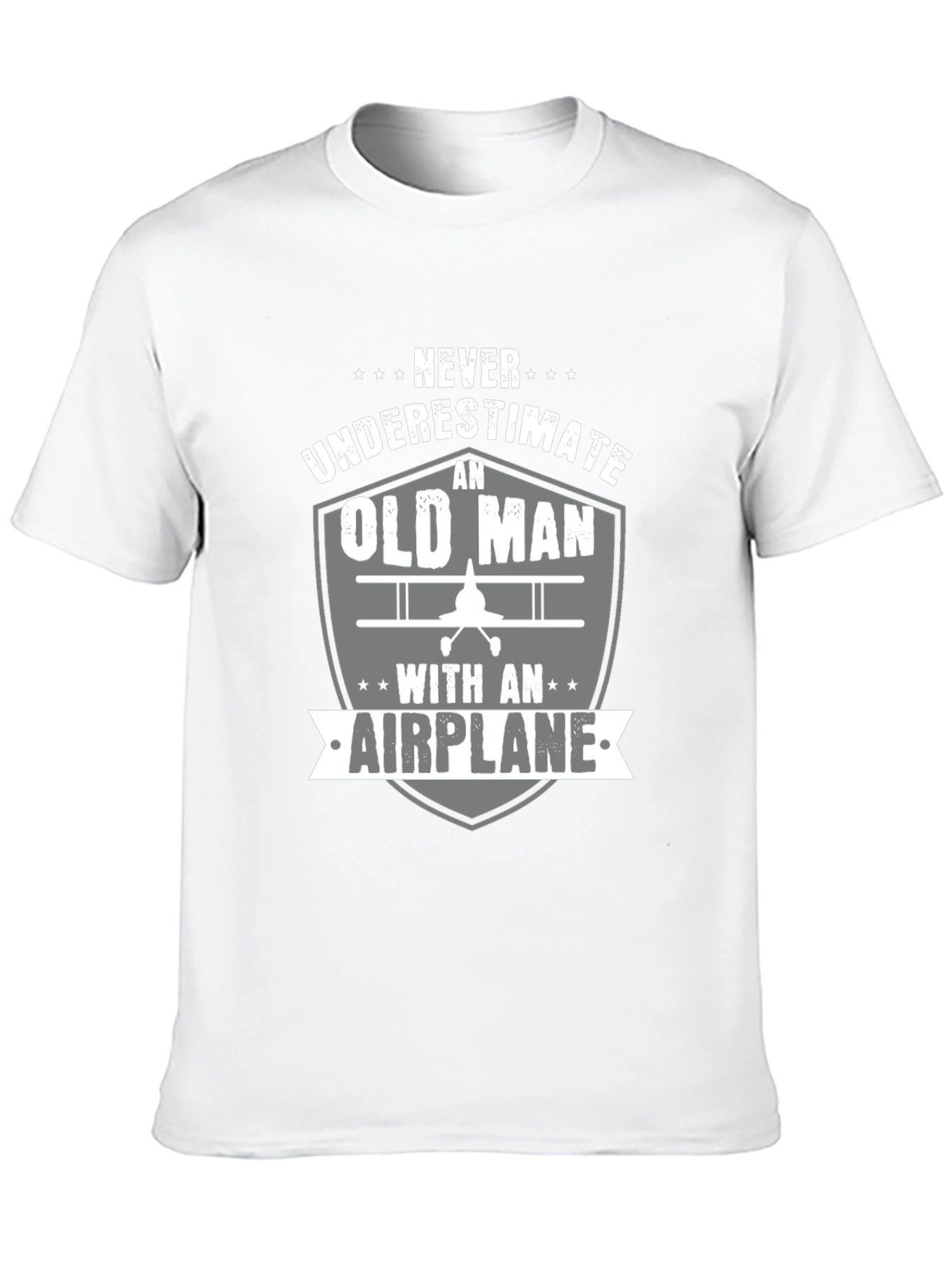 Black Never Underestimate an Old Man with an Airplane T-Shirt view 10