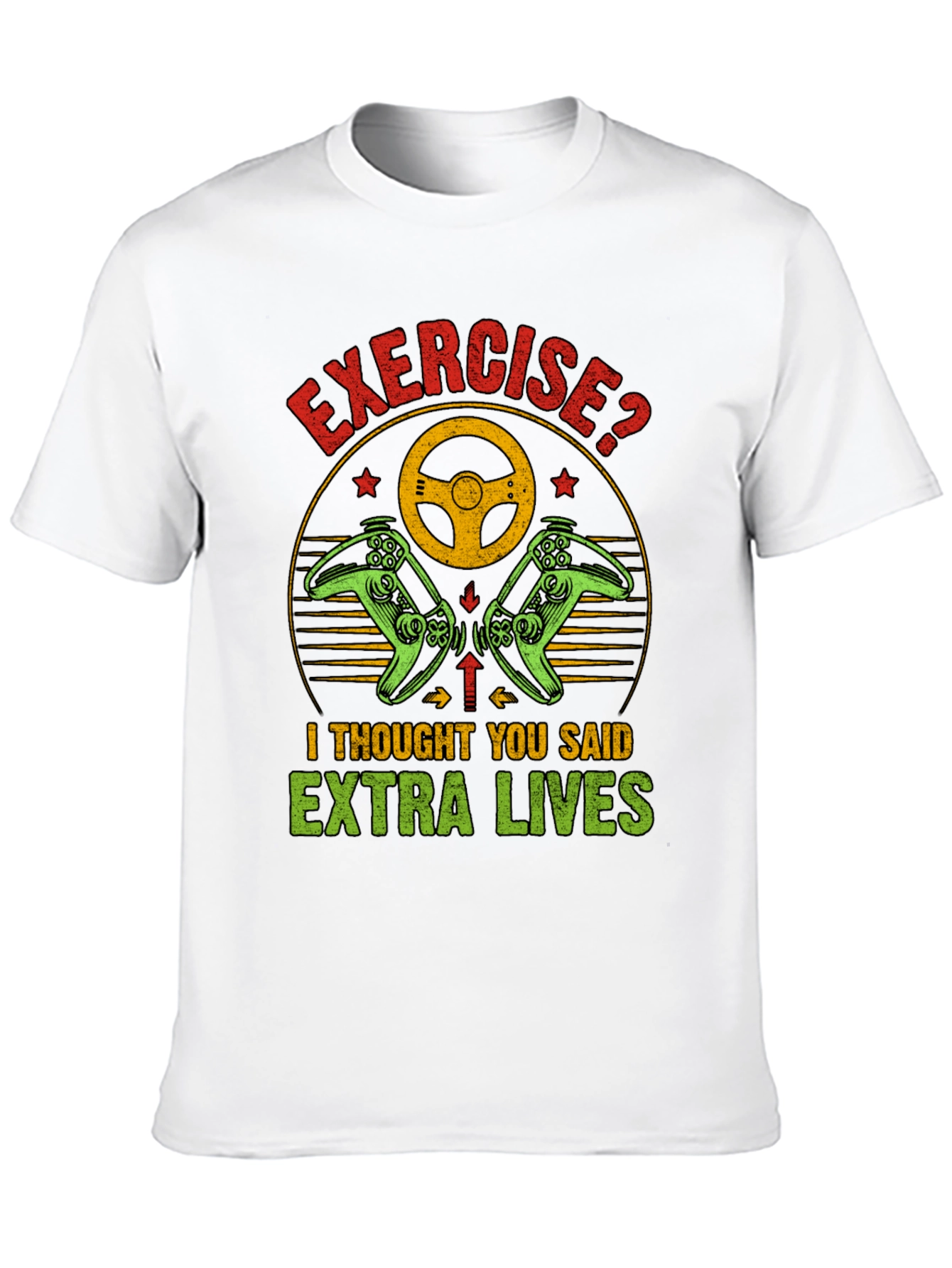 Black Funny Exercise Extra Lives Gaming T-Shirt view 10