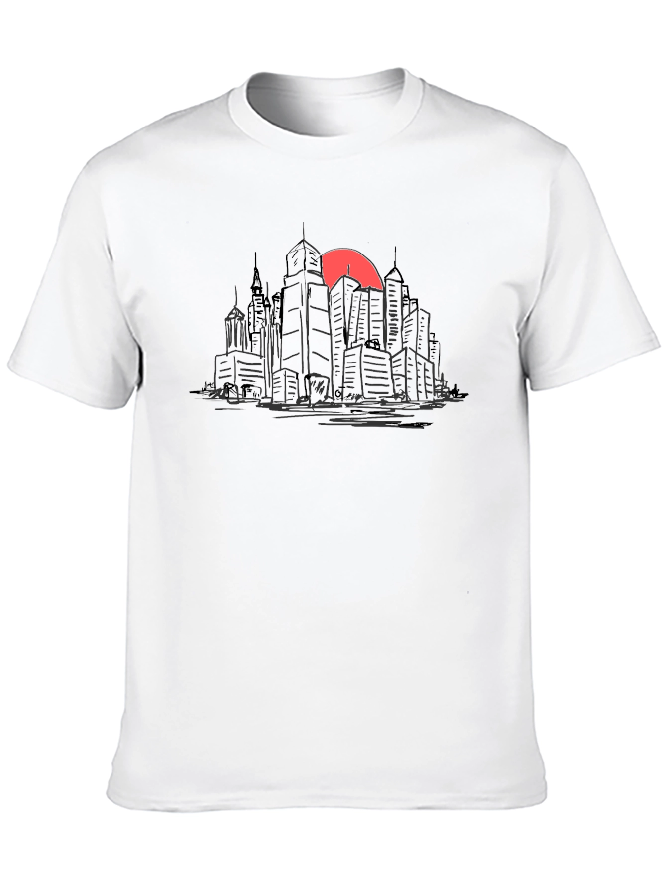 Black Cityscape Sunset Graphic Tee - Urban Style view 10