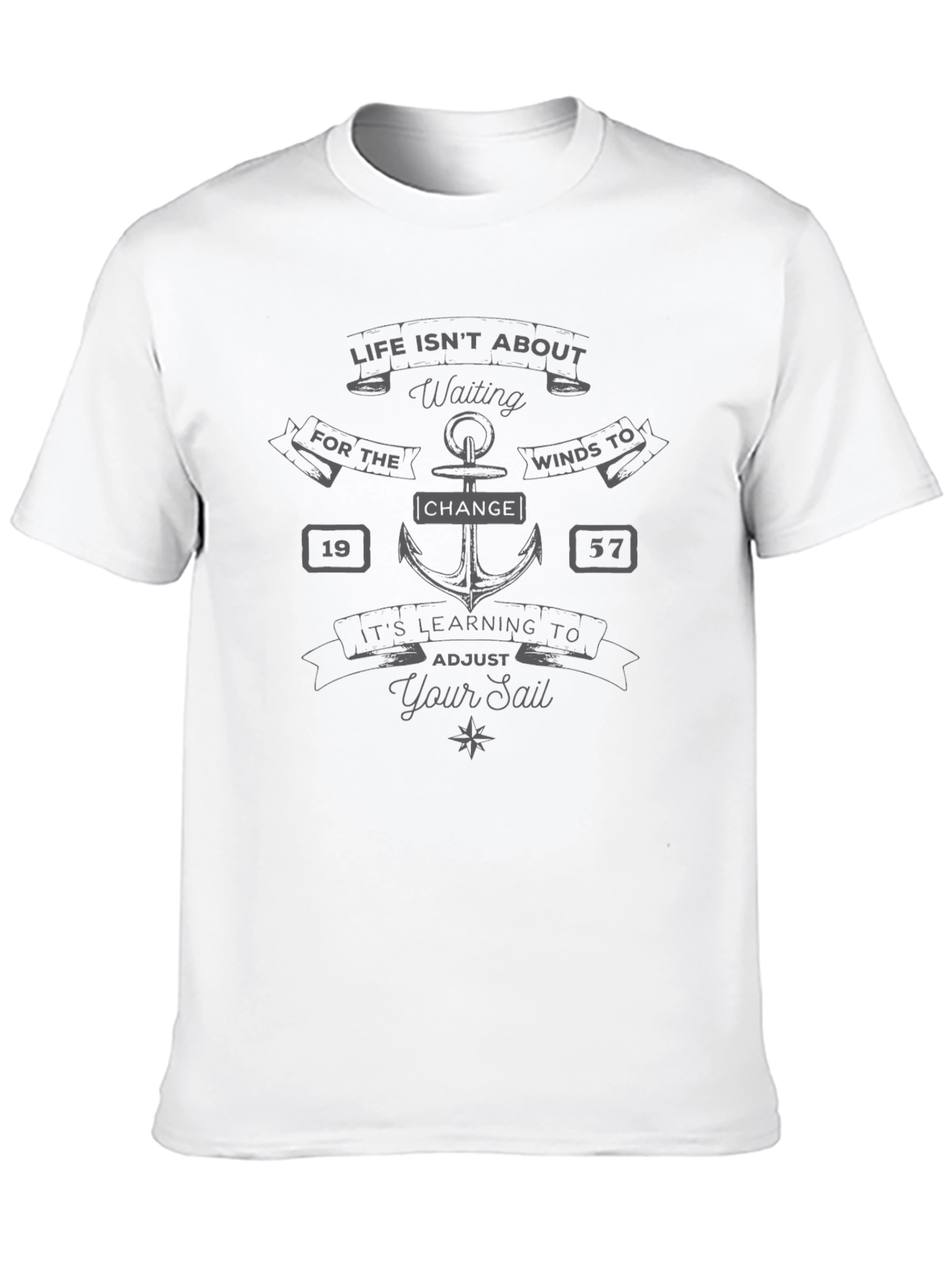 Black Nautical T-Shirt - Life & Sailing Graphic Tee view 10