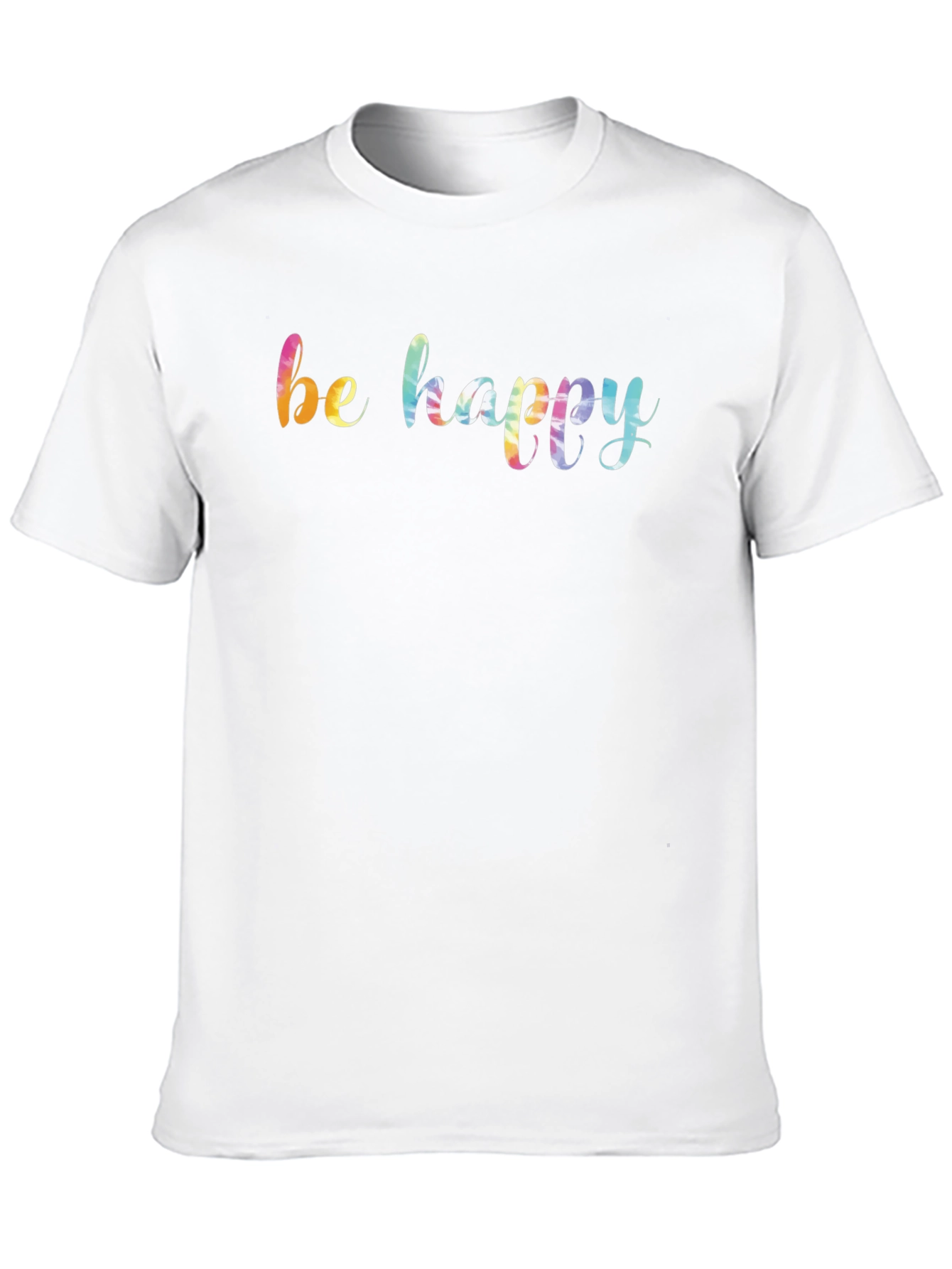 Black Be Happy Rainbow Graphic Black T-Shirt view 10