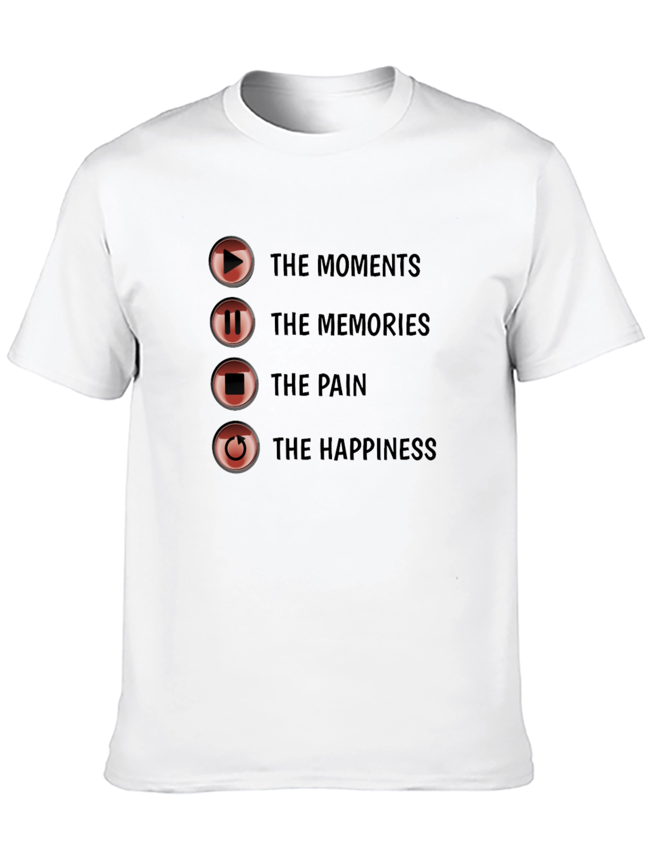 Black Moments Memories Pain Happiness Graphic Tee view 10