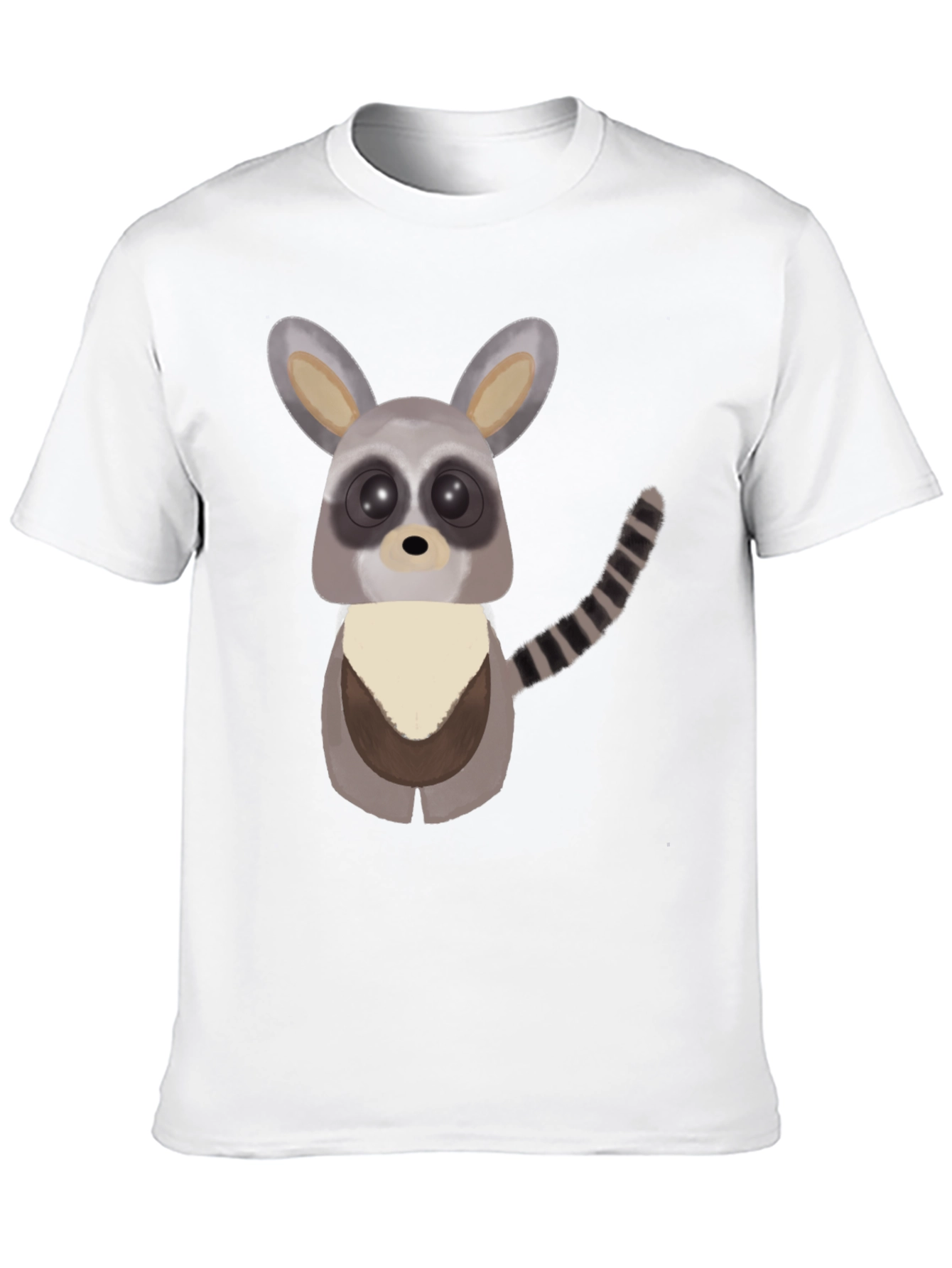 Black Cute Cartoon Raccoon Graphic T-Shirt view 10