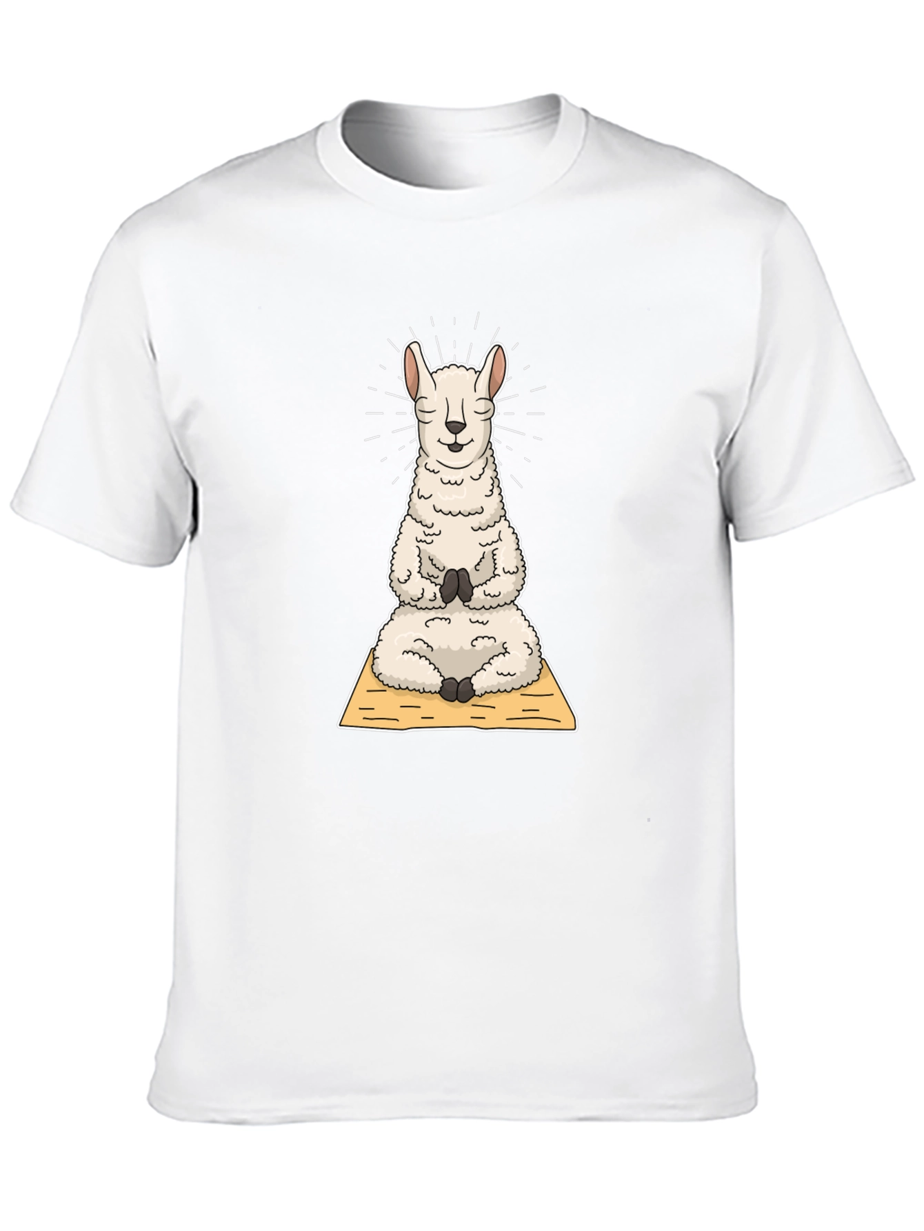 Black Yoga Llama T-Shirt: Meditating Alpaca Tee view 10