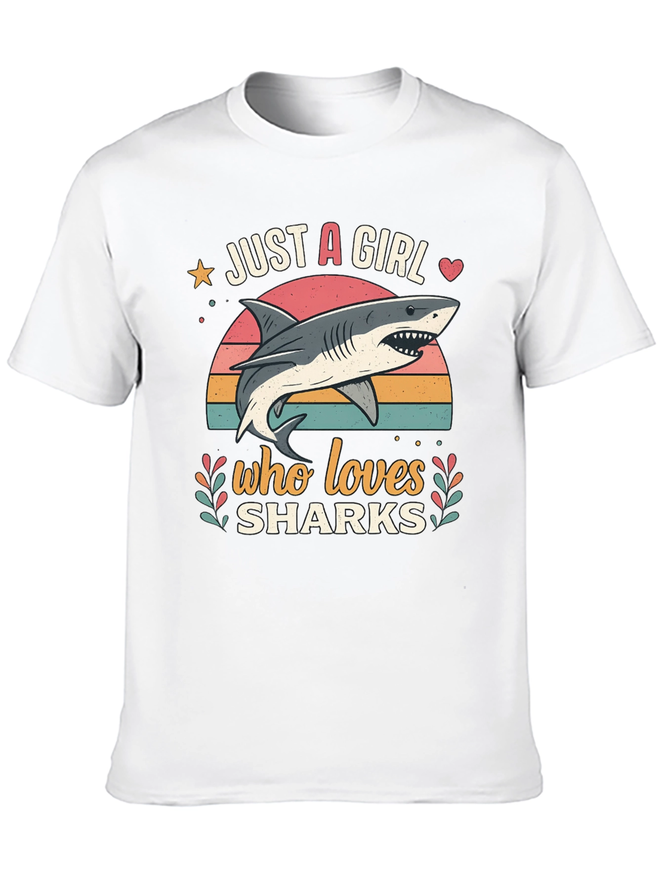 Black Just a Girl Who Loves Sharks Graphic Tee view 10