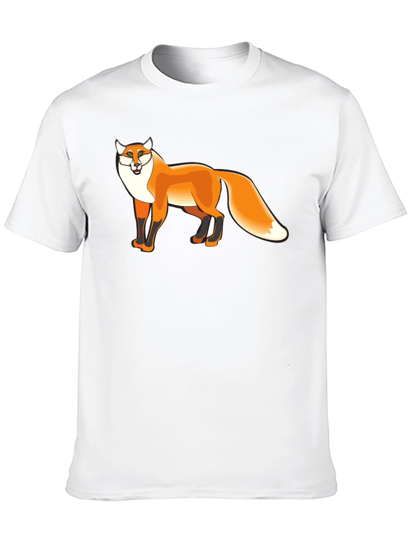 Black Cool Fox Graphic Tee - Black Cotton Blend view 10