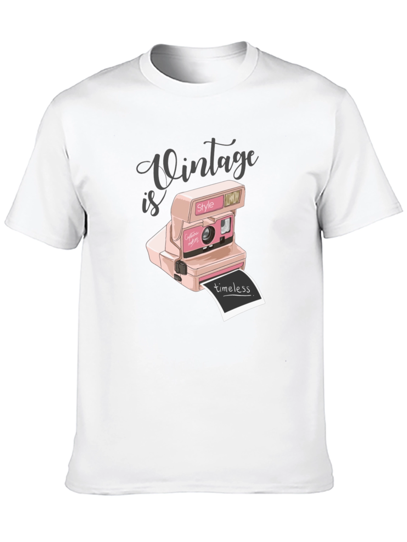 Black Vintage Style Camera Graphic Tee - Timeless Fashion view 10