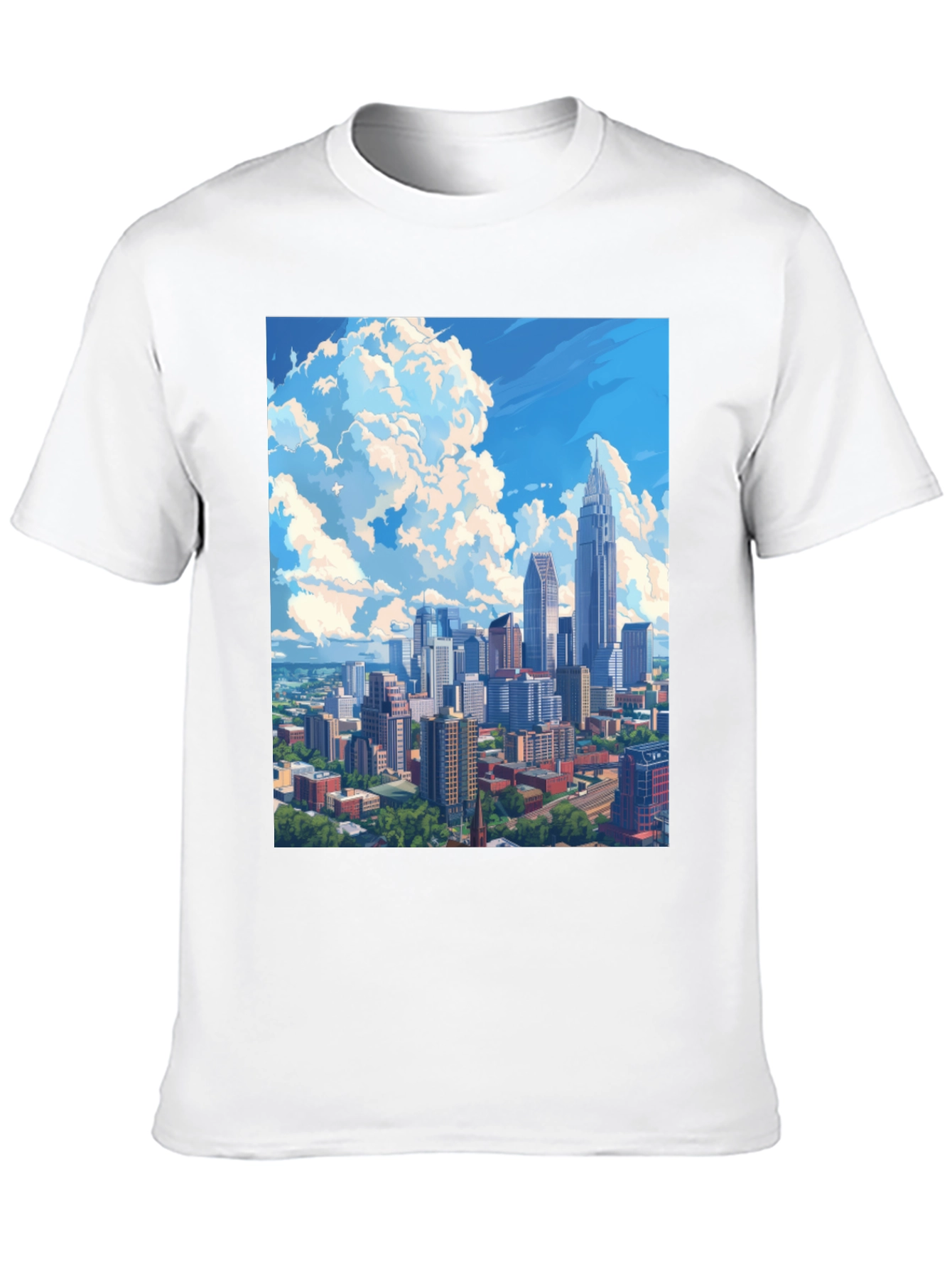 Black Cityscape Graphic Tee - Black Cotton Blend view 10