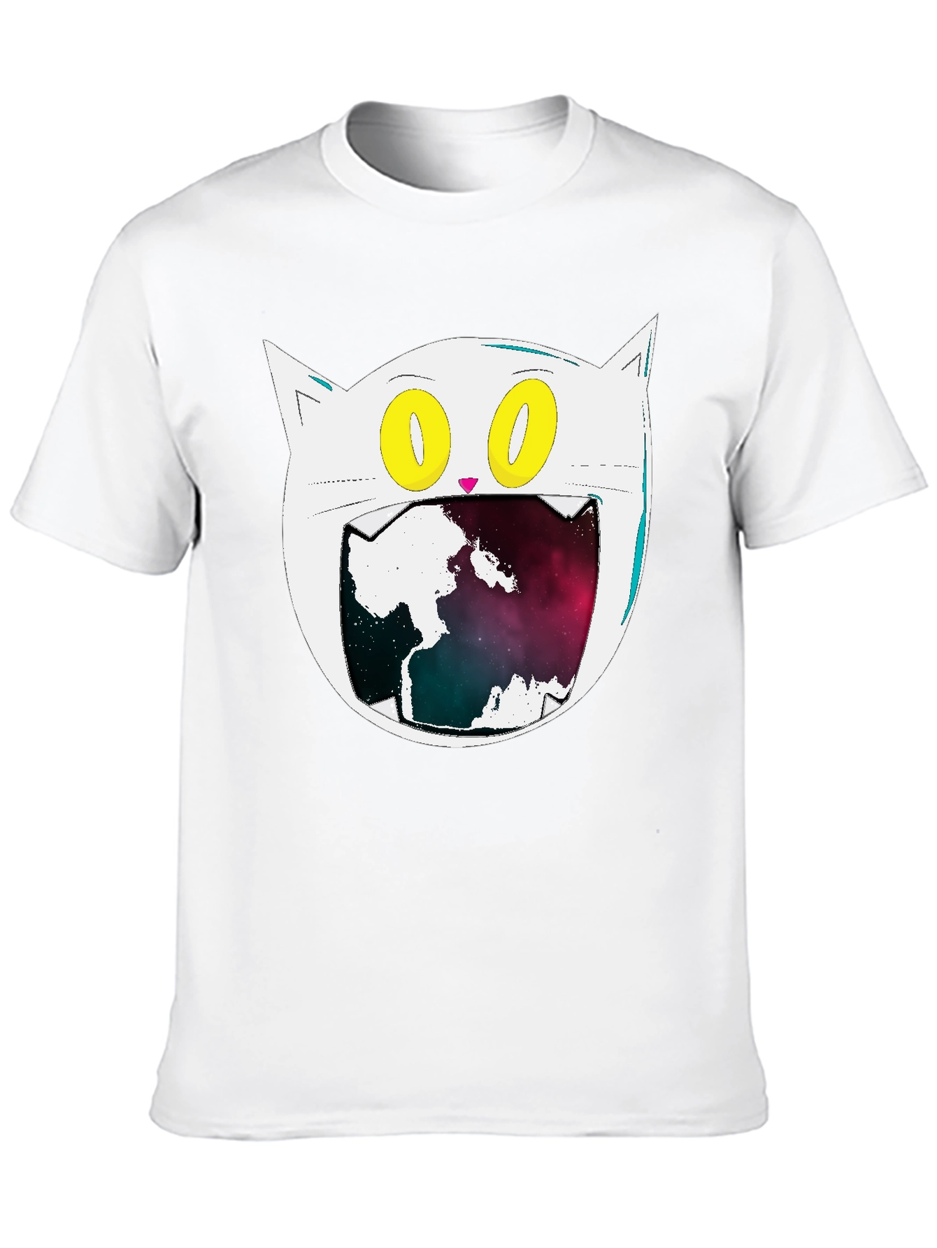 Black Cosmic Cat Graphic Tee - Black Cotton Blend view 10